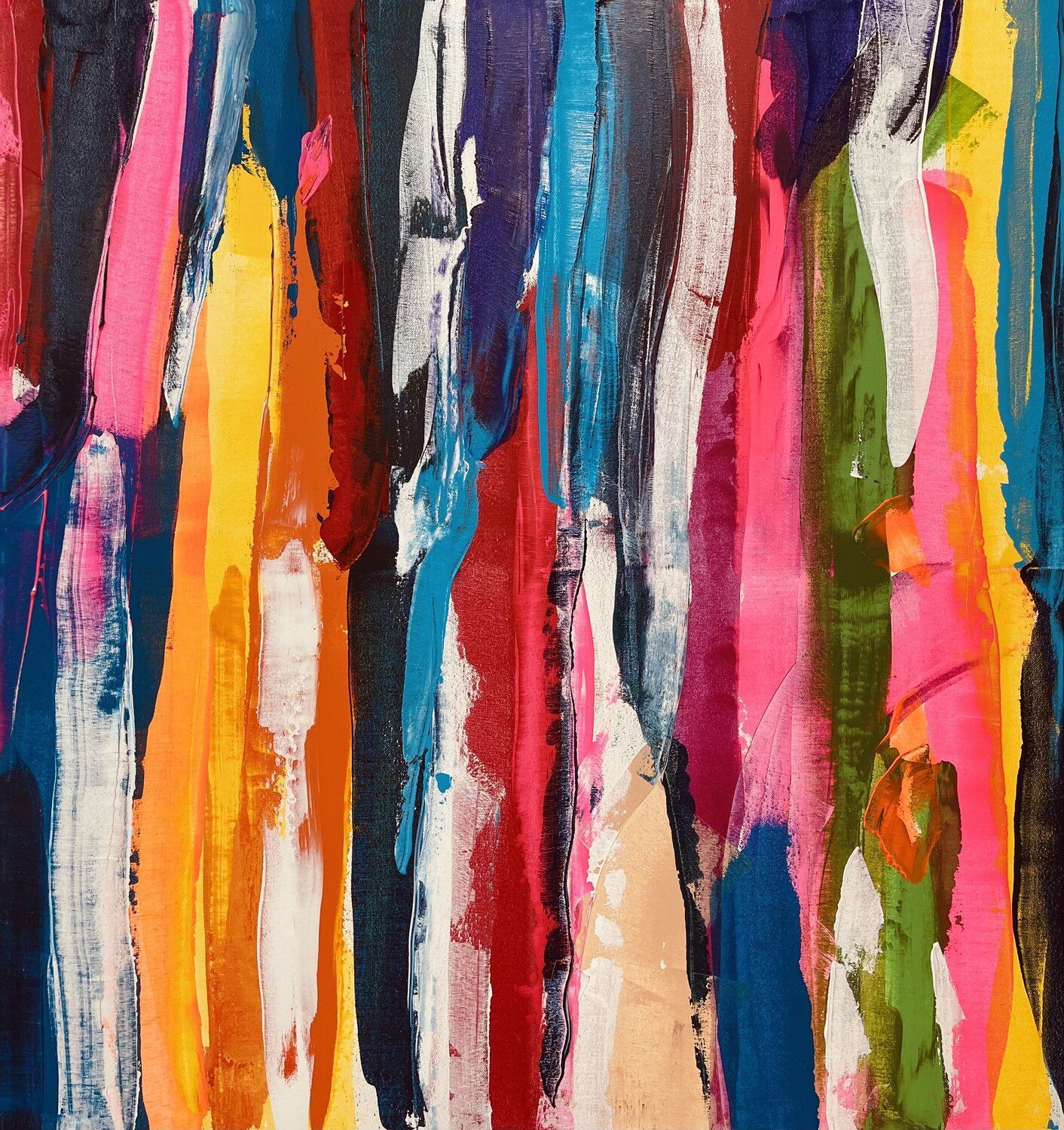 1412x1500 Interconnecting lines. by EMMA BAXENDALE : Painting Acrylic, Oil Pastel on Canvas