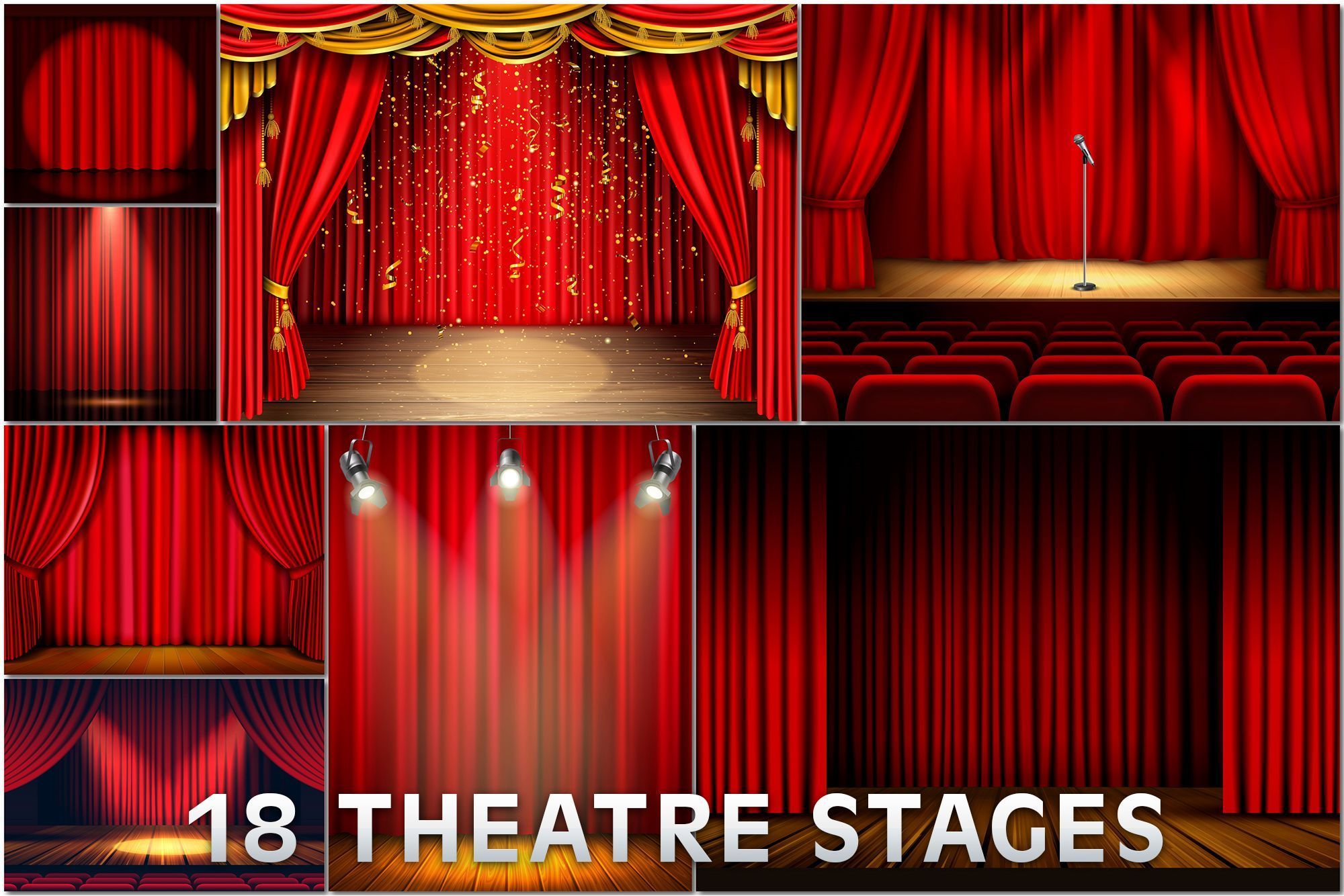 2000x1334 Red theater scenes, Empty stage, Red concert background