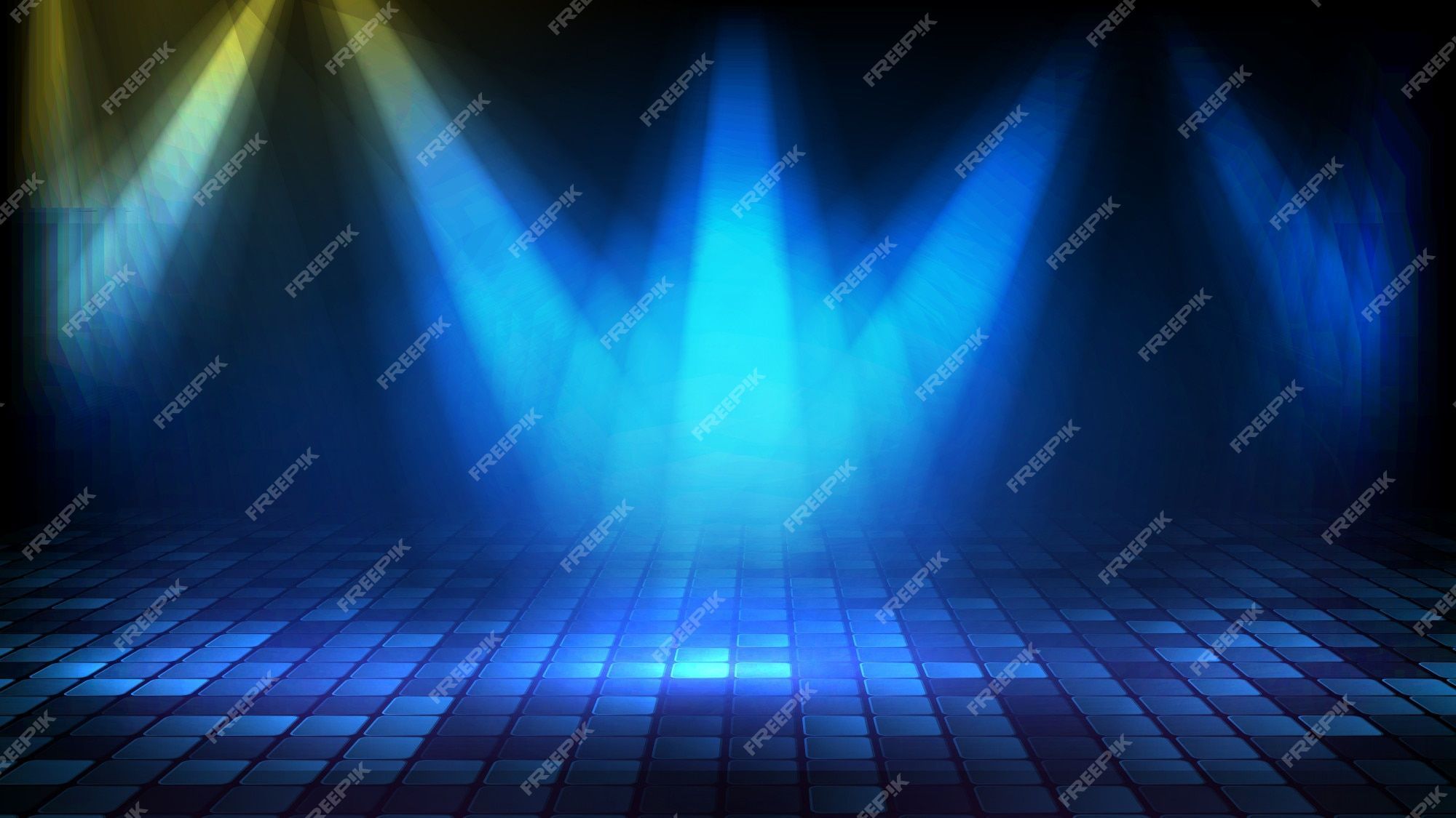 2000x1125 Premium Vector. Abstract futuristic background of blue empty stage stairs covered with red carpet and lighting spotlgiht stage background