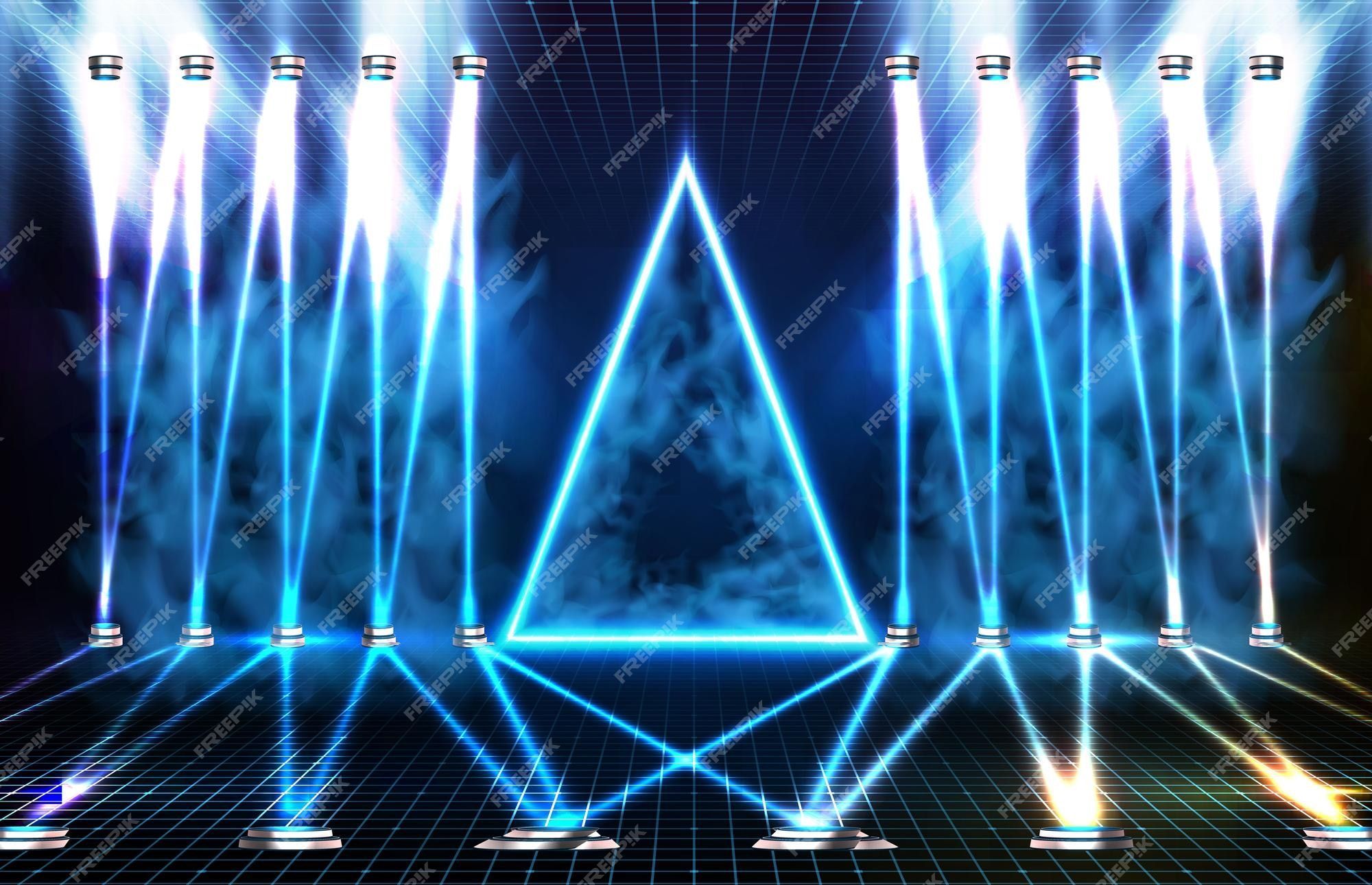 2000x1290 Premium Vector. Abstract futuristic background of blue empty stage arena stadium spotlgiht stage background