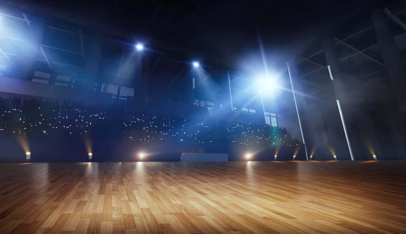 1349x778 Download Empty Stage With Spotlights And Wooden Floor