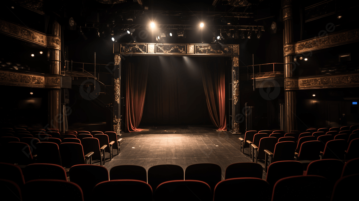 1200x673 An Empty Stage With Rows Of Seats And Spotlights Background, Picture Of A Show, Picture, Showing Background Image And Wallpaper for Free Download
