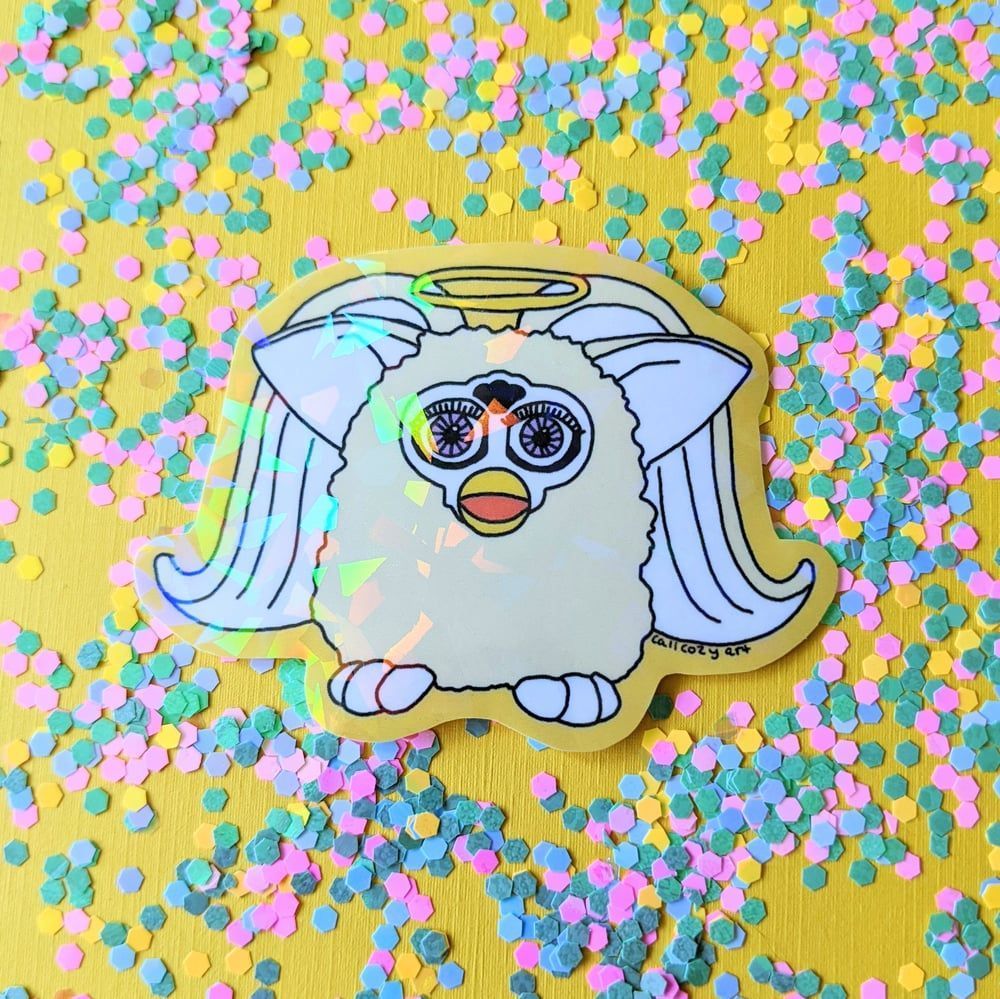 1000x999 Angel Furby Sticker