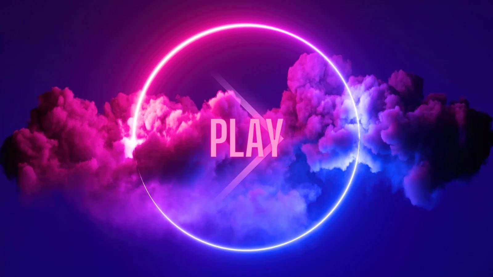 1600x900 Download Cool Gaming Desktop Neon Play Arrow Wallpaper