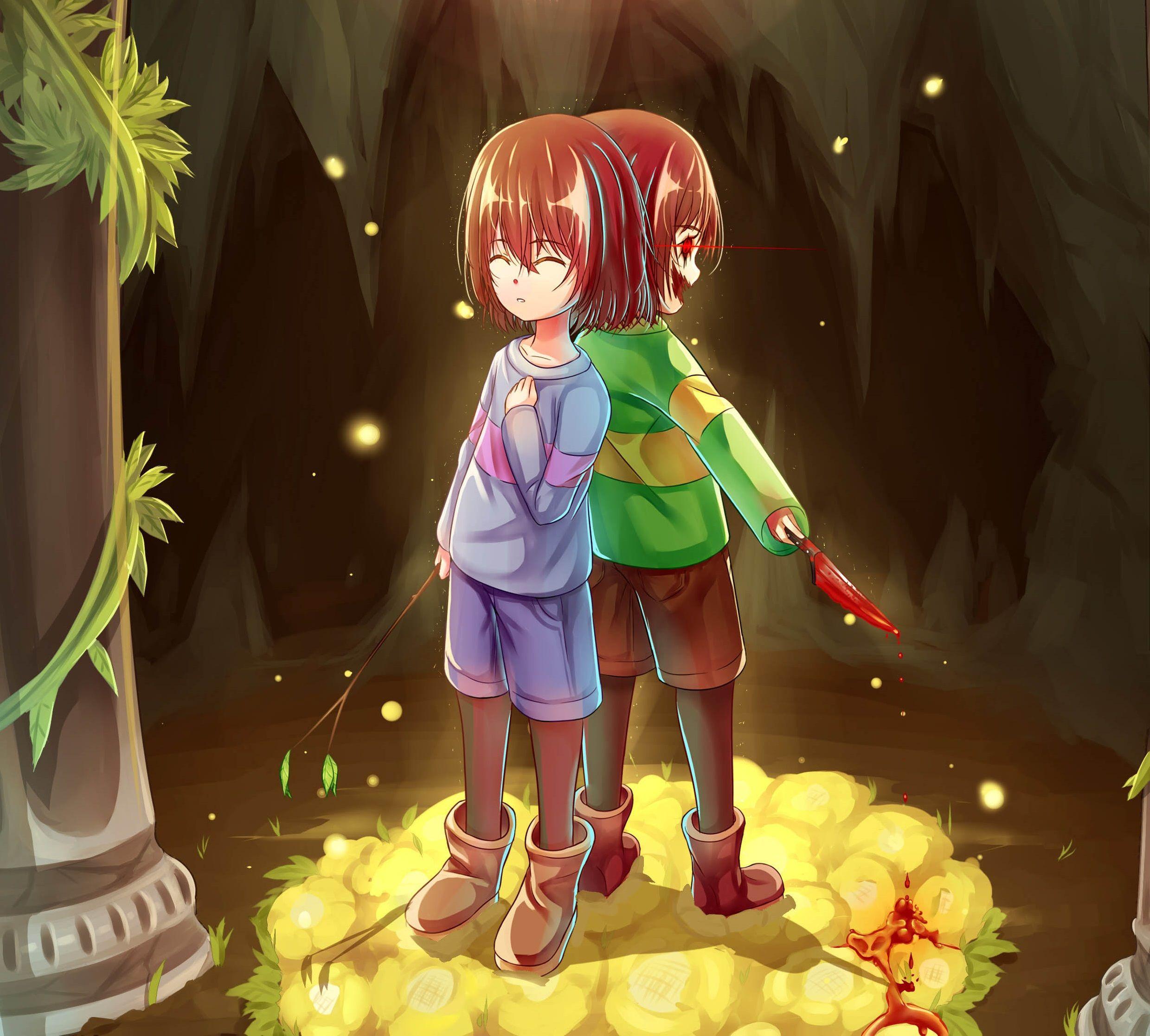 2479x2234 Frisk, Chara hình nền và nền - Chara Undertale