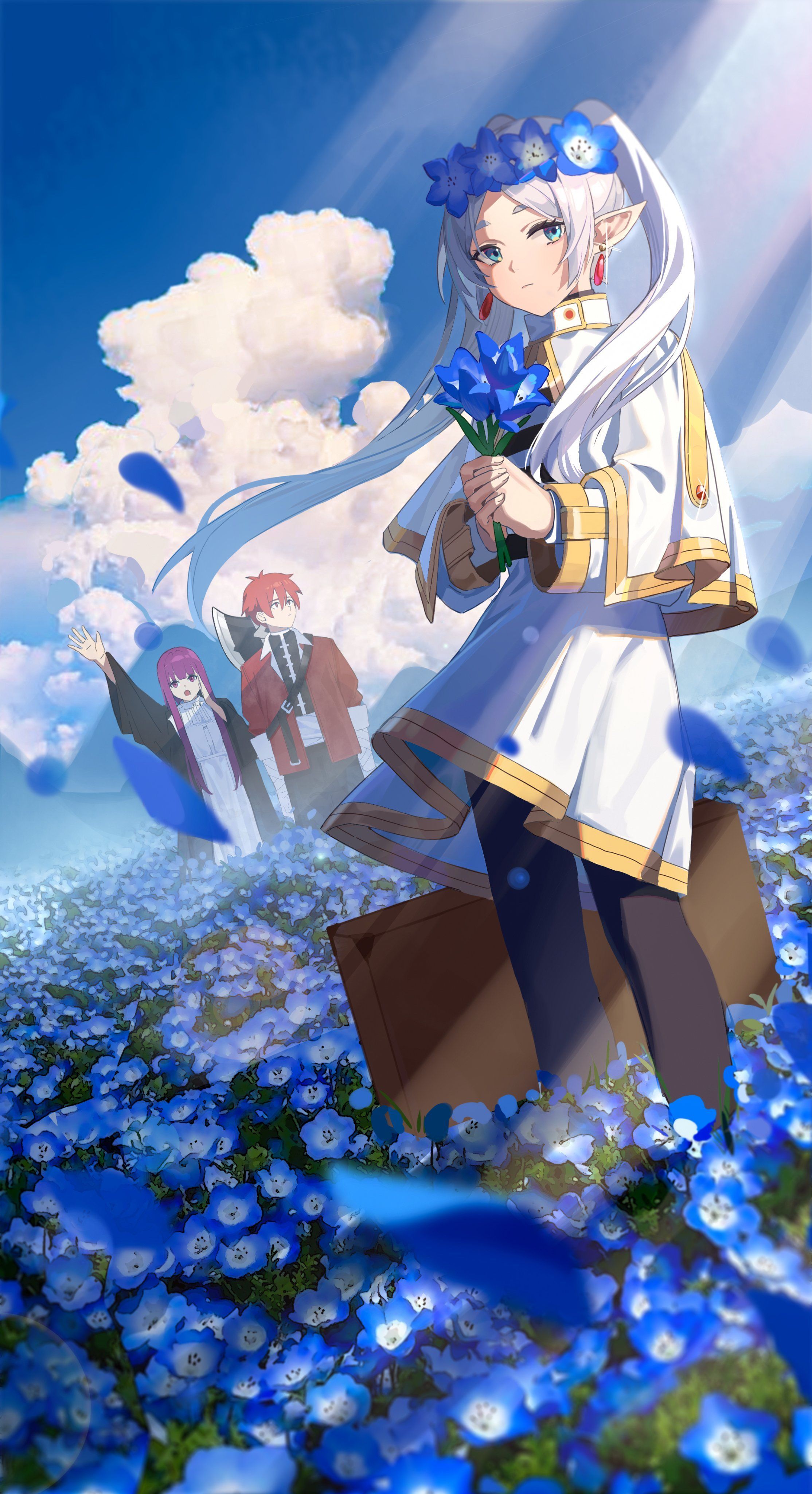 2228x4096 frieren, fern, and stark (sousou no frieren) drawn