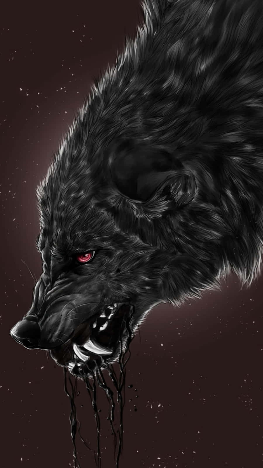 900x1600 Download A Black Wolf With Red Eyes And A Bloody Mouth