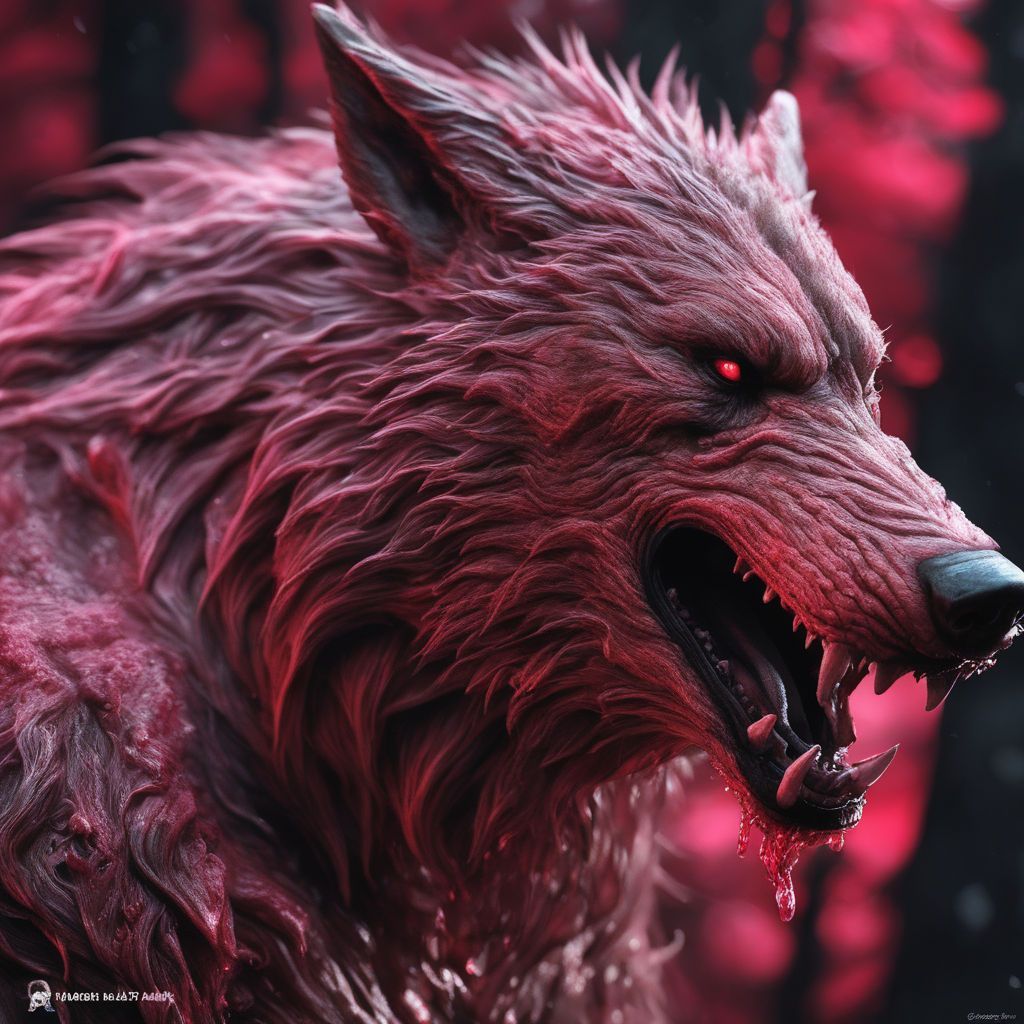 1024x1024 Bloody wolf growling