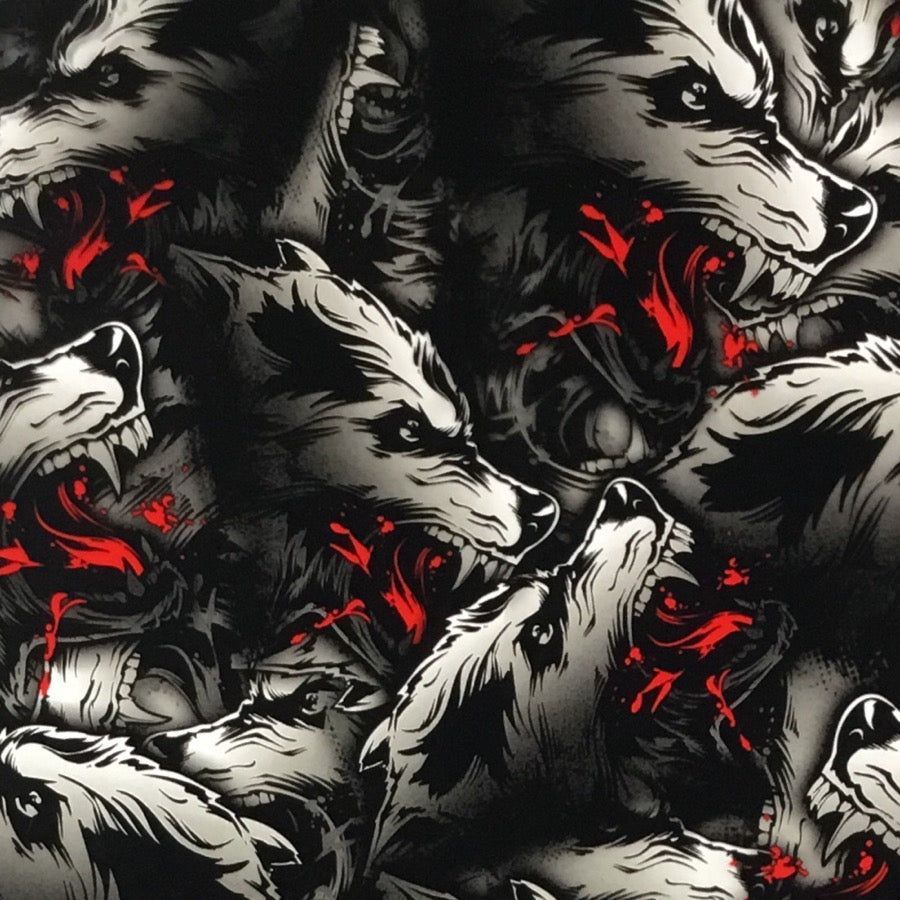900x900 Bloody Wolf Pack Hydrographic Film