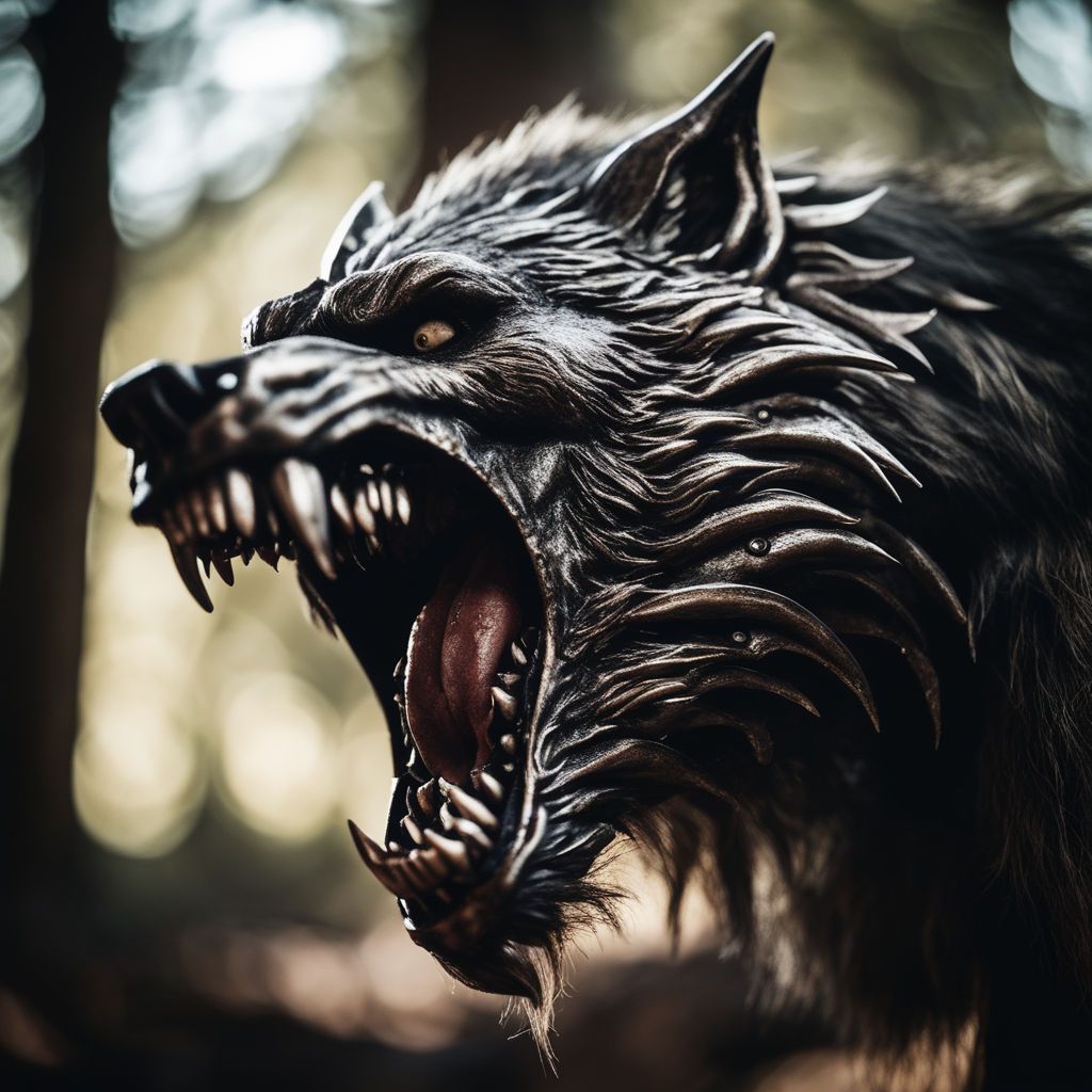 1024x1024 Bloody wolf growling