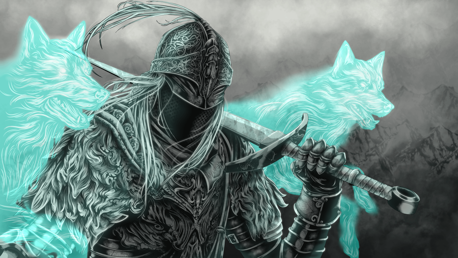 1800x1013 Bloody wolf fanart by me for HavokFH