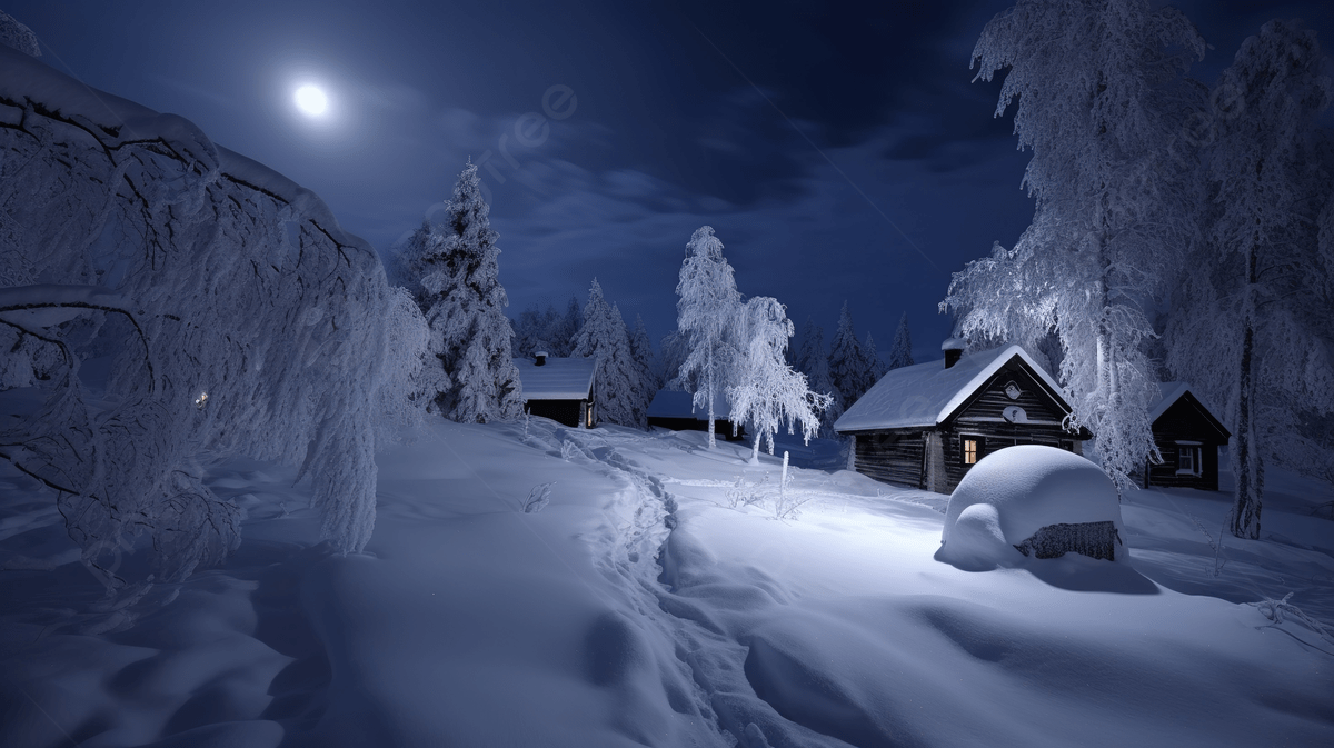 1200x673 Winter Houses In Autumn On A Snowy Night Wallpaper Background, Christmas Snow Scenes Picture Background Image And Wallpaper for Free Download