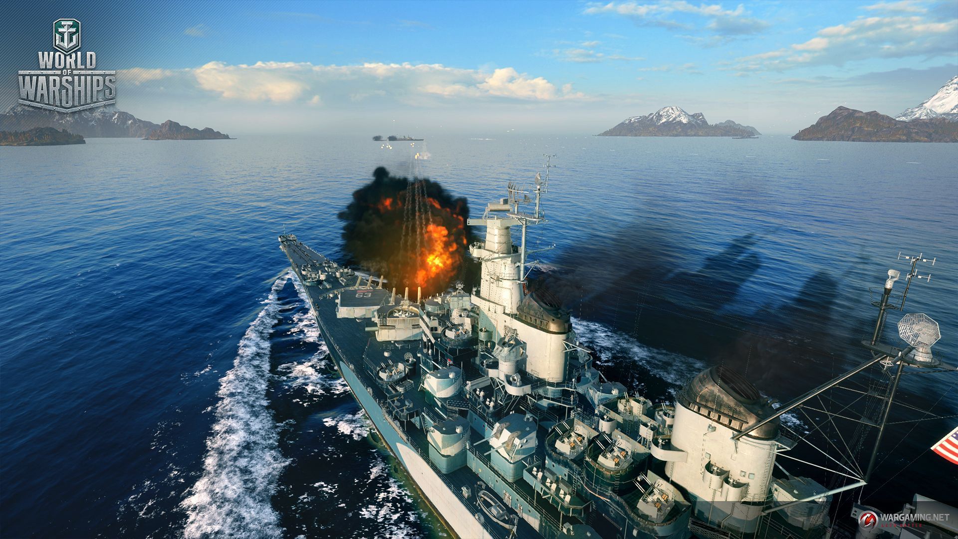 1920x1080 World of Warships Missouri Incoming