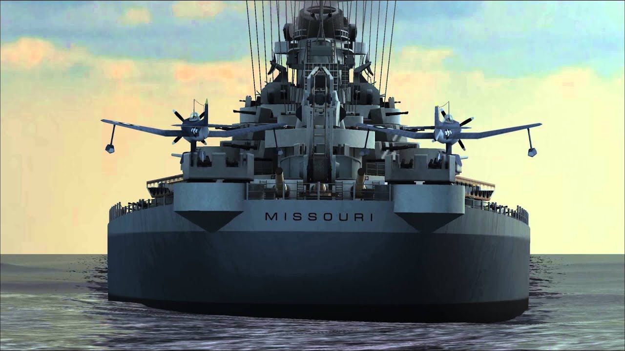 1280x720 Battleship Missouri 3D Screensaver