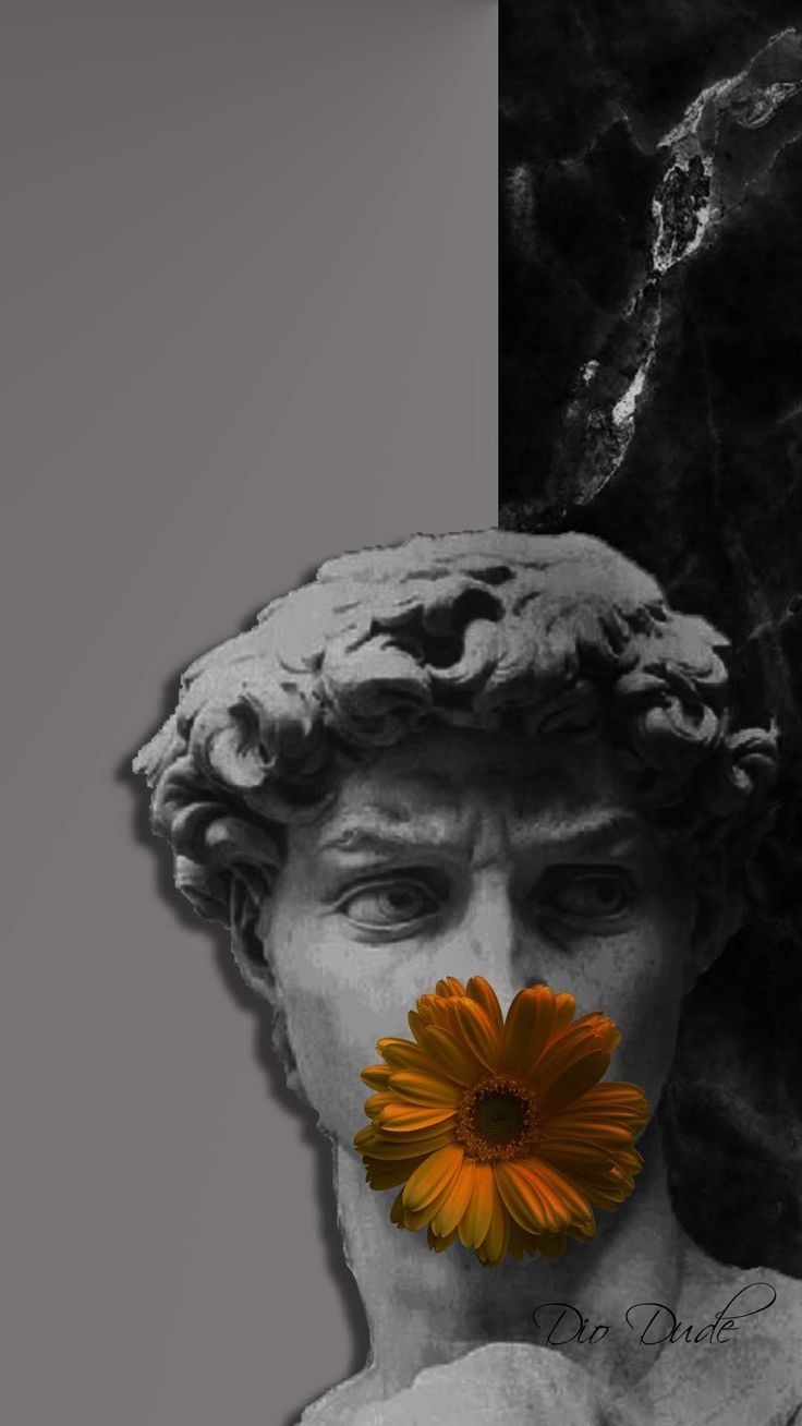 736x1308 David Sculpture wallpaper with black marble background. Colagem de fotografia, Cartazes vintage, Pinturas gregas