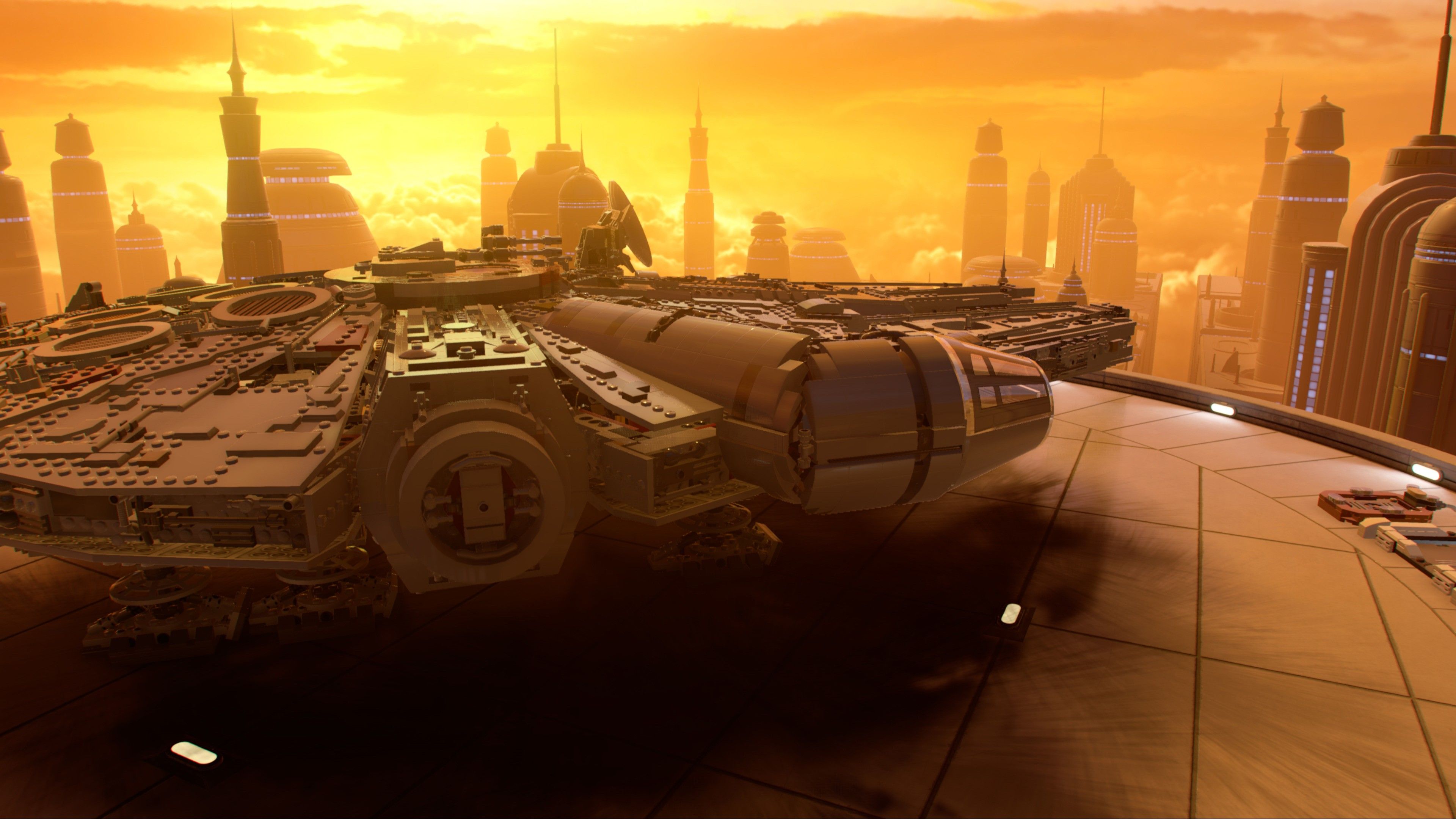 3840x2160 Millennium Falcon 4K HD Lego Star Wars The Skywalker Saga Wallpaper