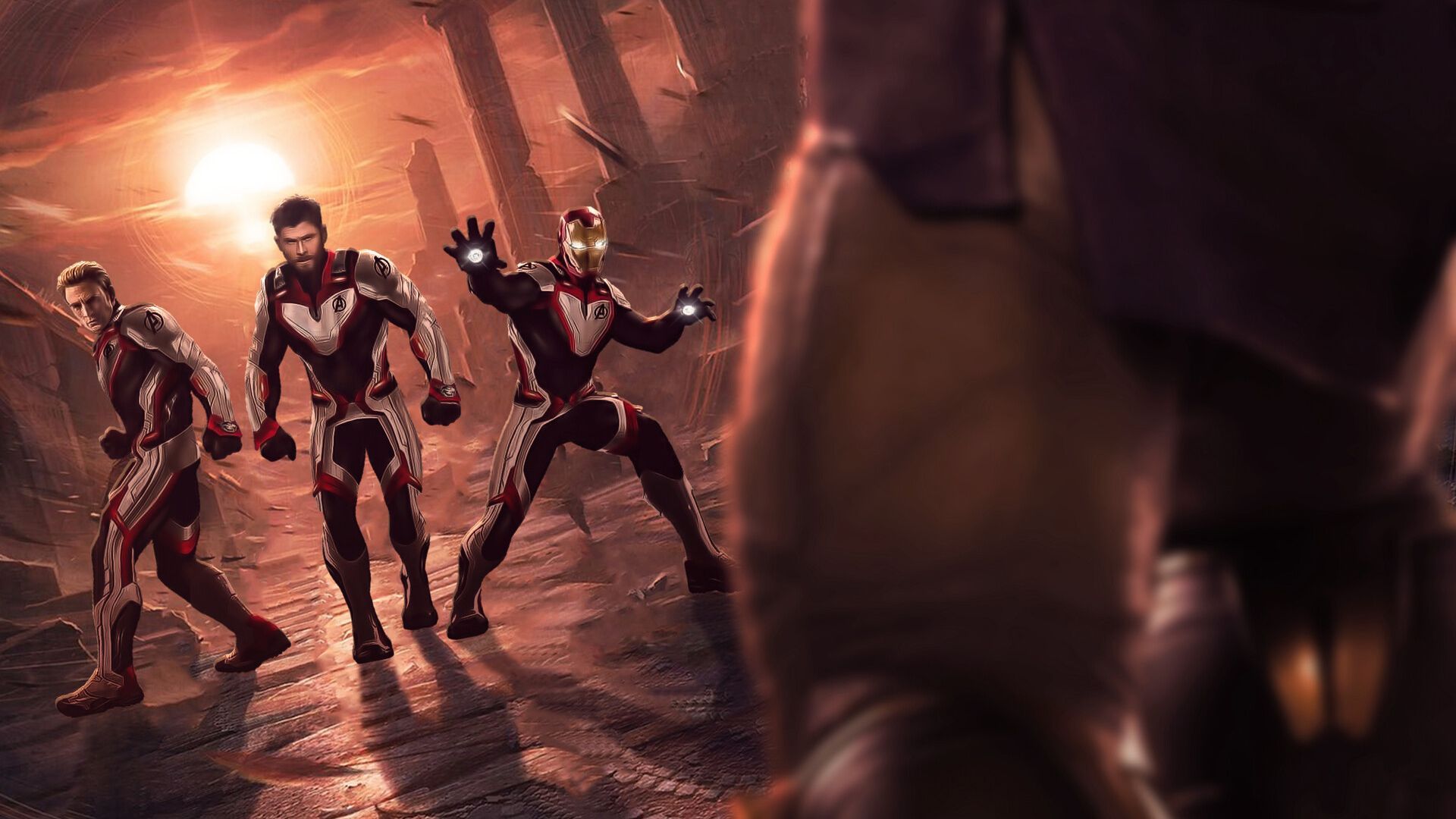 1920x1080 Thor Captain America Iron Man In Quantum Realm Suit Avengers Endgame 2019 Chromebook Pixel HD 4k Wallpaper, Image, Background, Photo and Picture