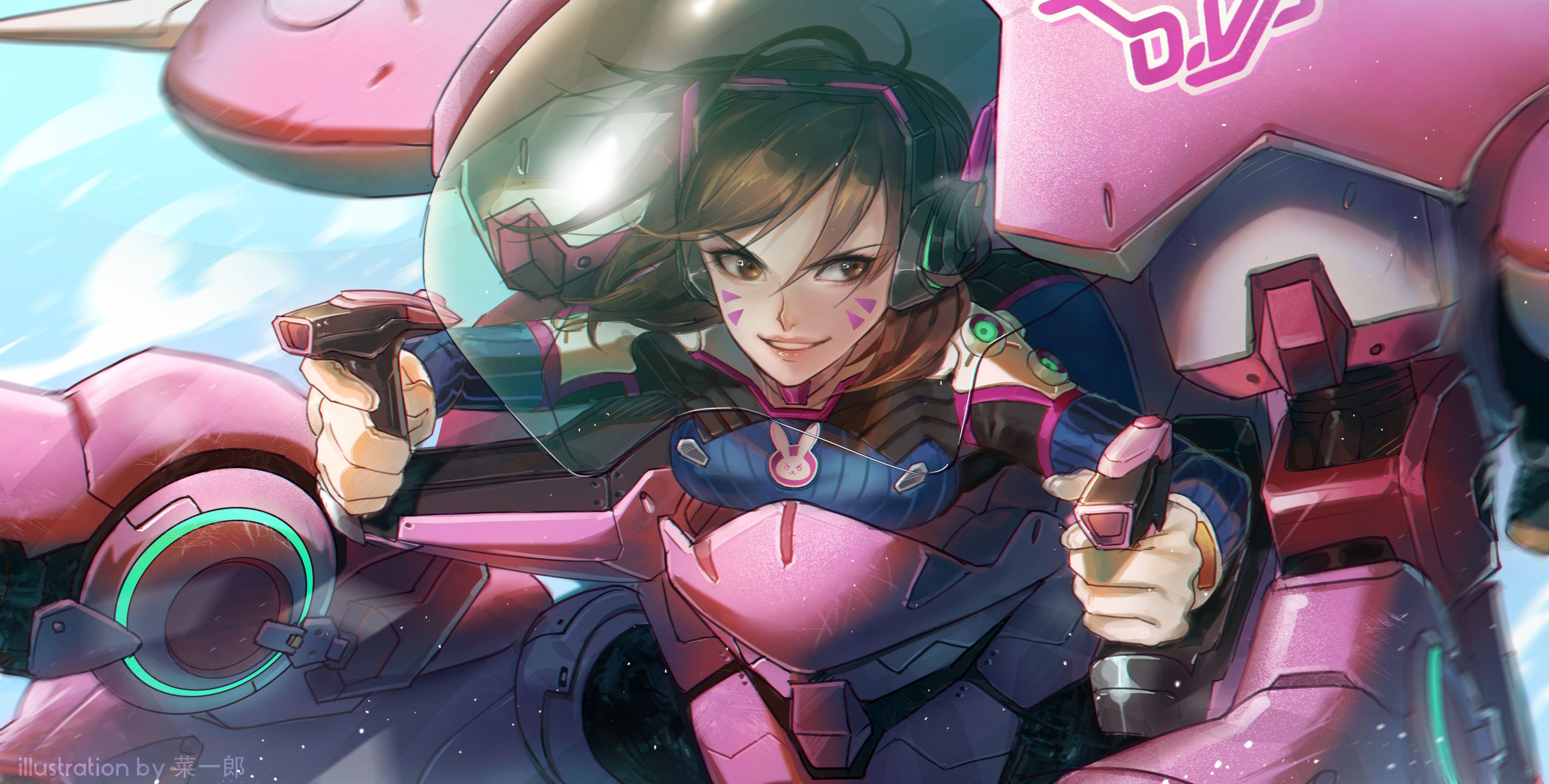 4897x2480 Wallpaper DVa, Overwatch, Artwork, HD, 4K, Games