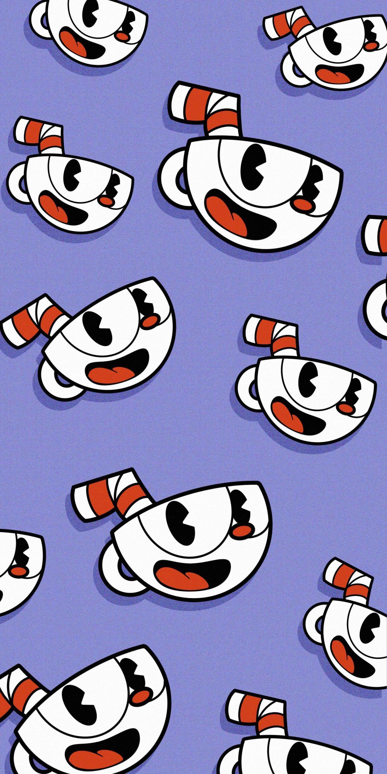 1280x2560 Cuphead Purple Background Free HD wallpaper