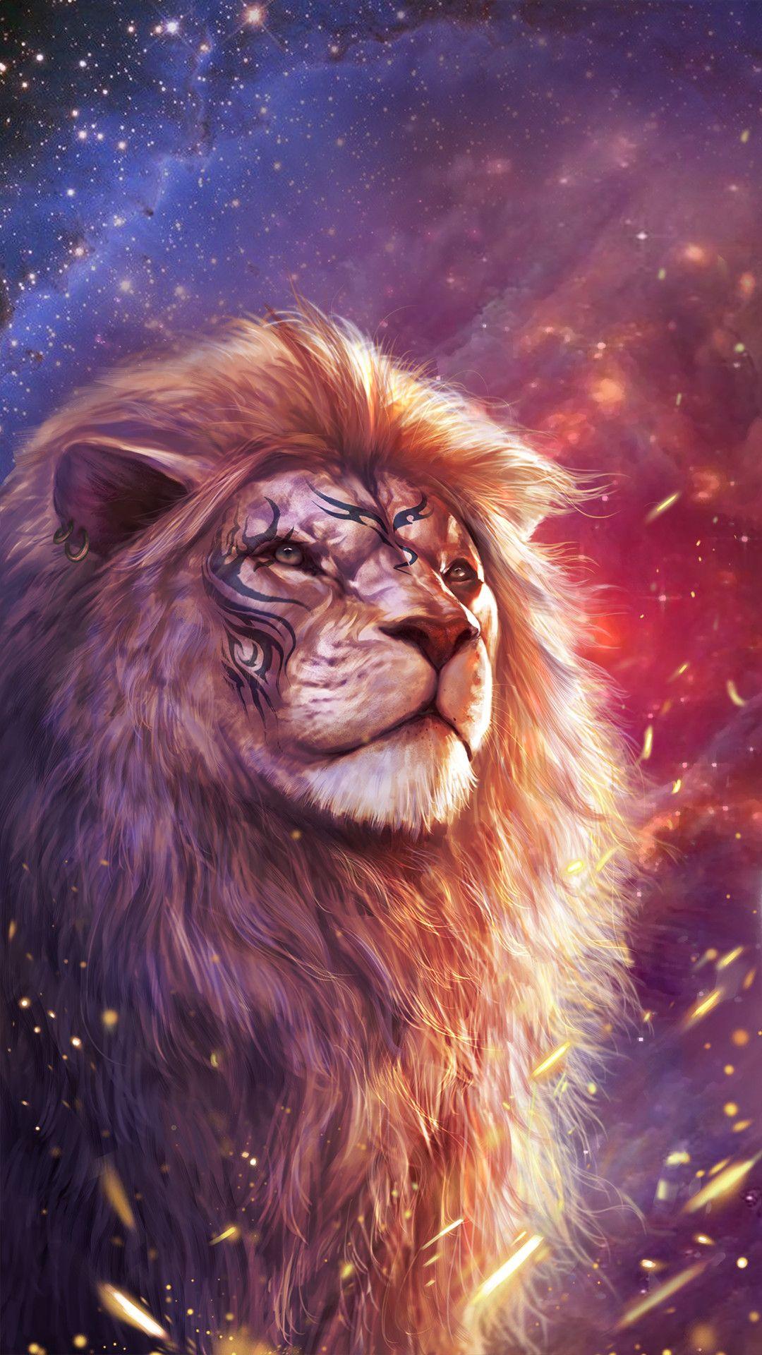 colorful lion wallpaper