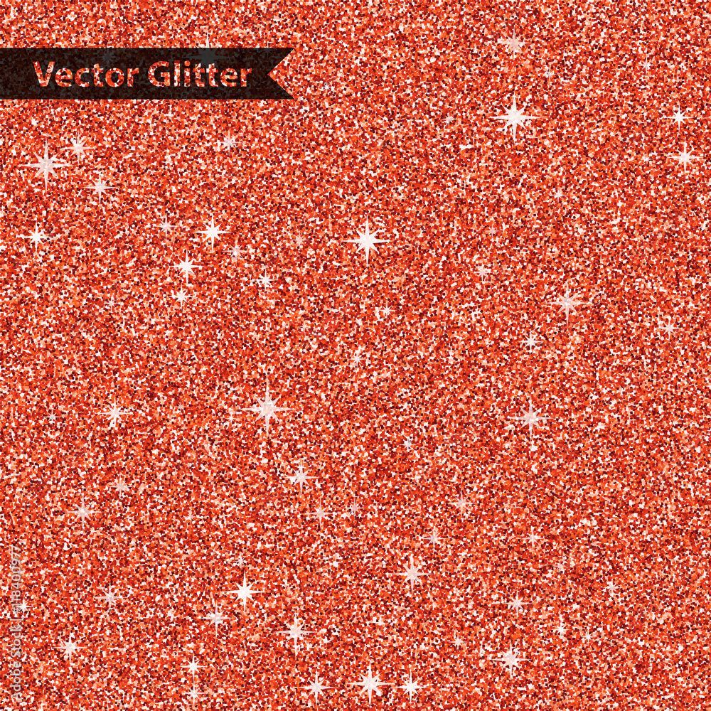 1000x1000 Red shiny glitter texture background with star. Sparkle premium wallpaper. Vector illustration Stock Vector
