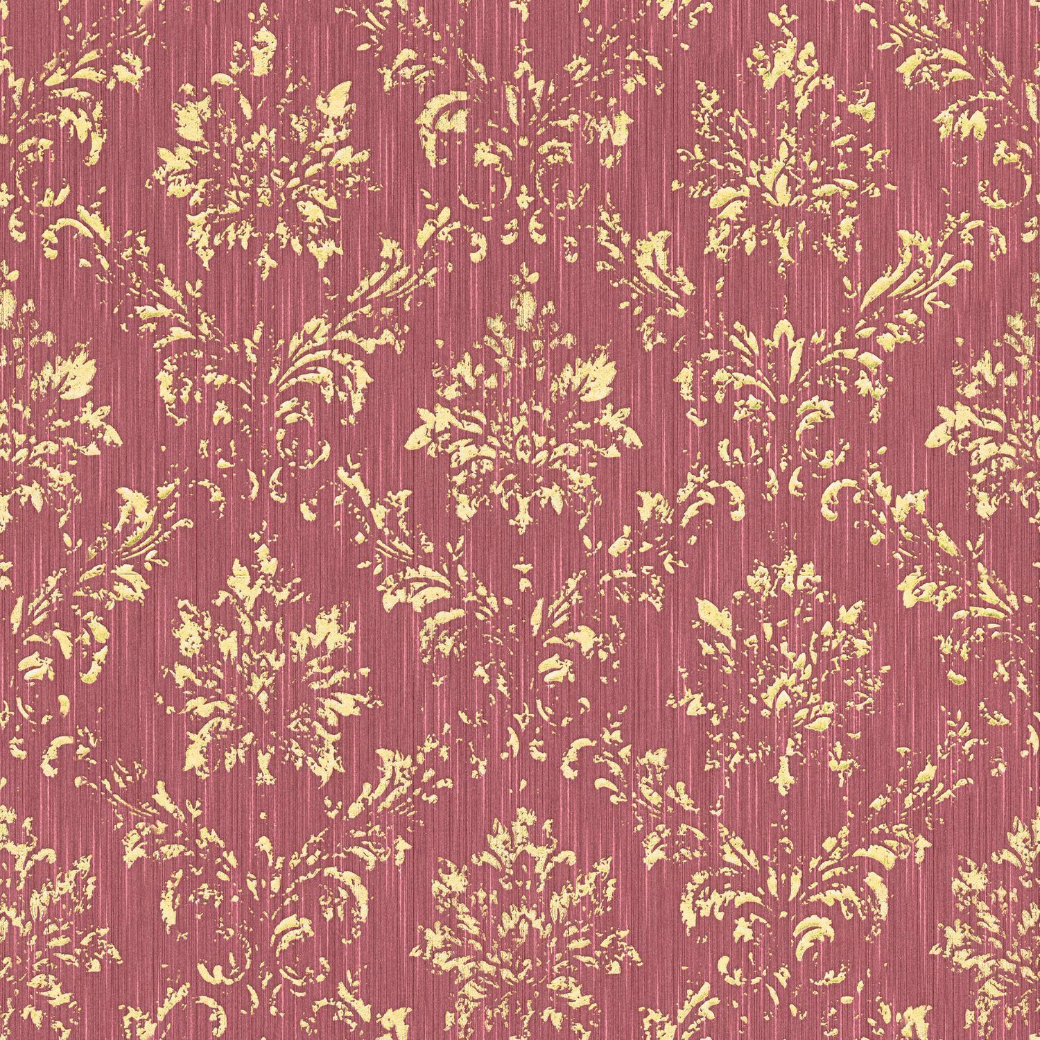 1500x1500 Baroque Wallcovering Wall Profhome 306626 GU Textile Wallpaper Textured Baroque Style Shiny Red Gold 5.33 M2 (57 Ft2)