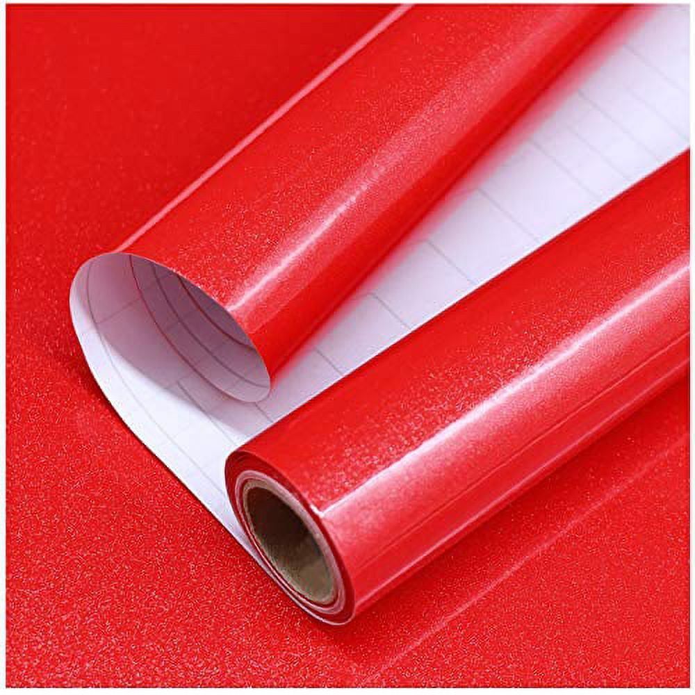 1000x1000 Red Wallpaper Shiny Stick and Peel Wallpaper Self Adhesive Vinyl Decorative Film for Kitchen Countertop Cabinets Wardrobe Furniture (15.8 X 78.8)