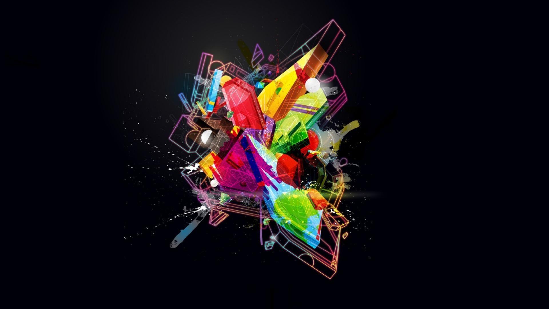 Colorful Creative Graphic Design Art Black Background HD Creative Wallpapers   HD Wallpapers  ID 97889