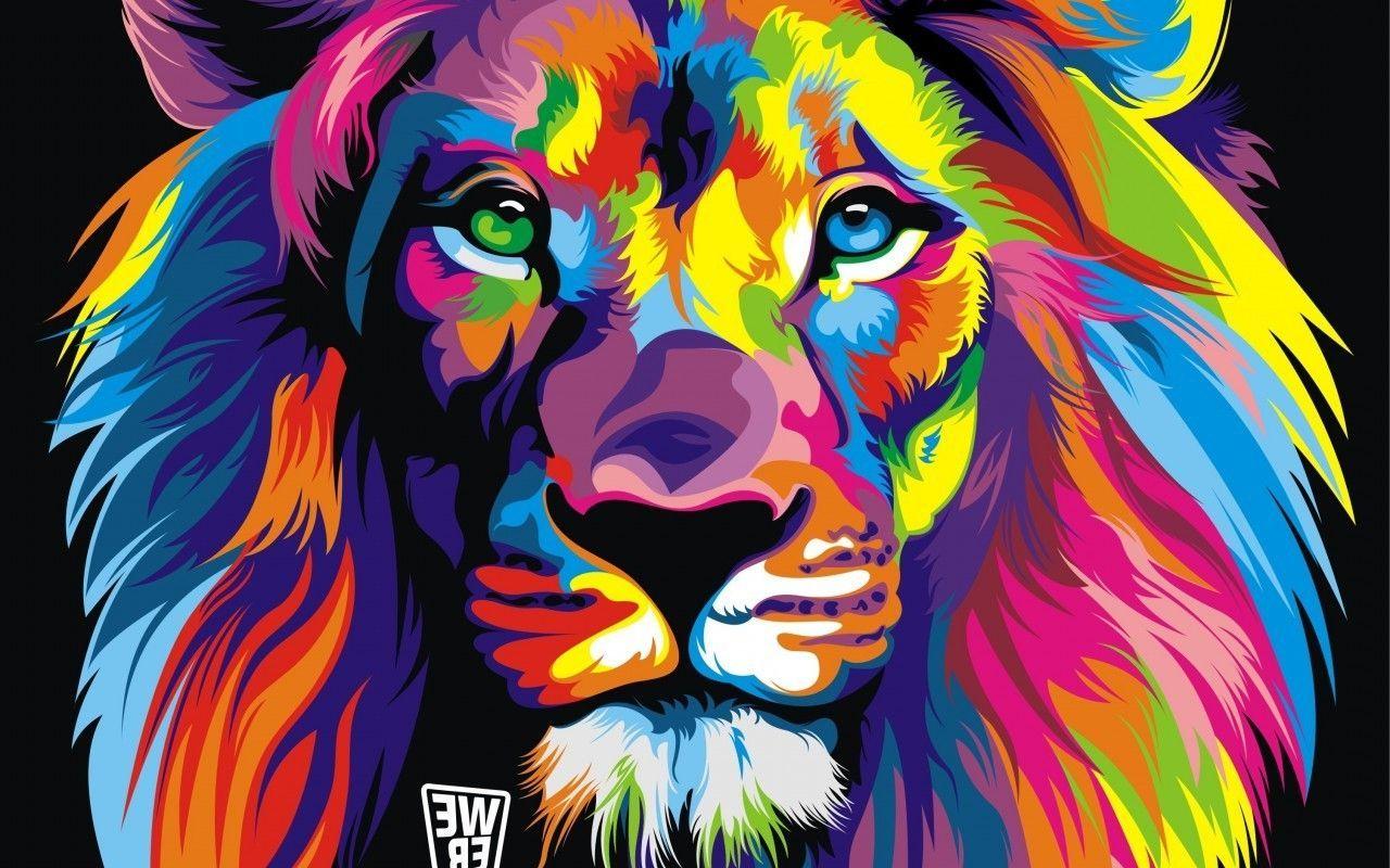1280x800 Art Digital Lion Abstract Wallpaper. Free Download GameFree