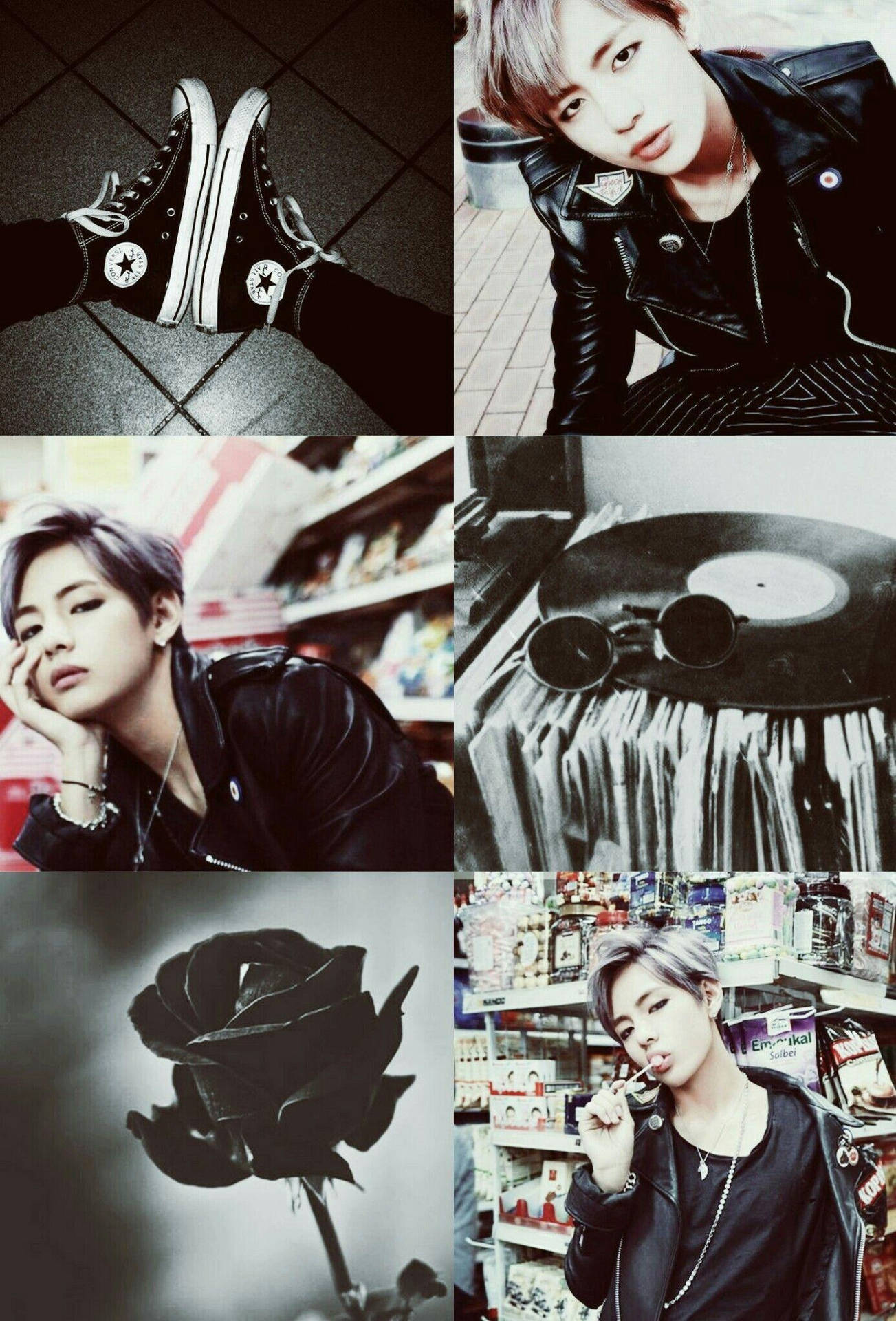 1303x1920 Download BTS Member V Punk Aesthetic Wallpaper