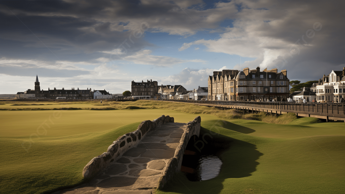 1200x673 The Bridge Near A Row Of Houses On The Course Of Aberdeen Background, St Andrews Old Course Picture Background Image And Wallpaper for Free Download