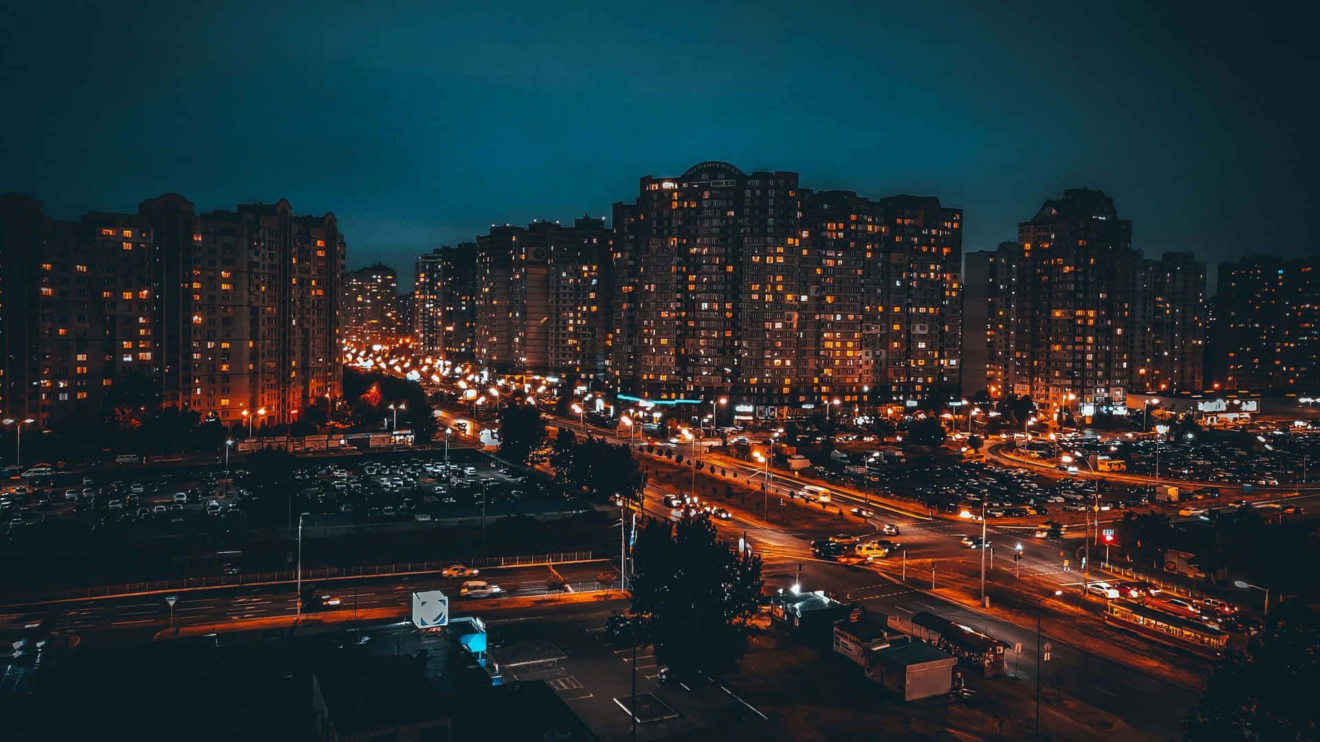 1920x1080 Download Glowing City Night Picture
