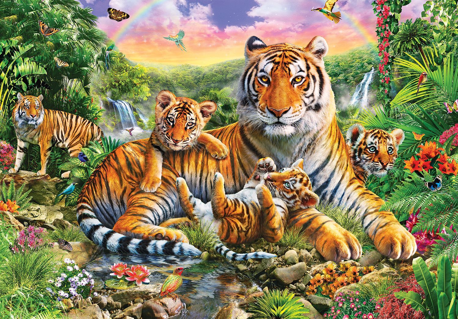 1500x1046 Tiger Family, 1500 Pieces, Kodak