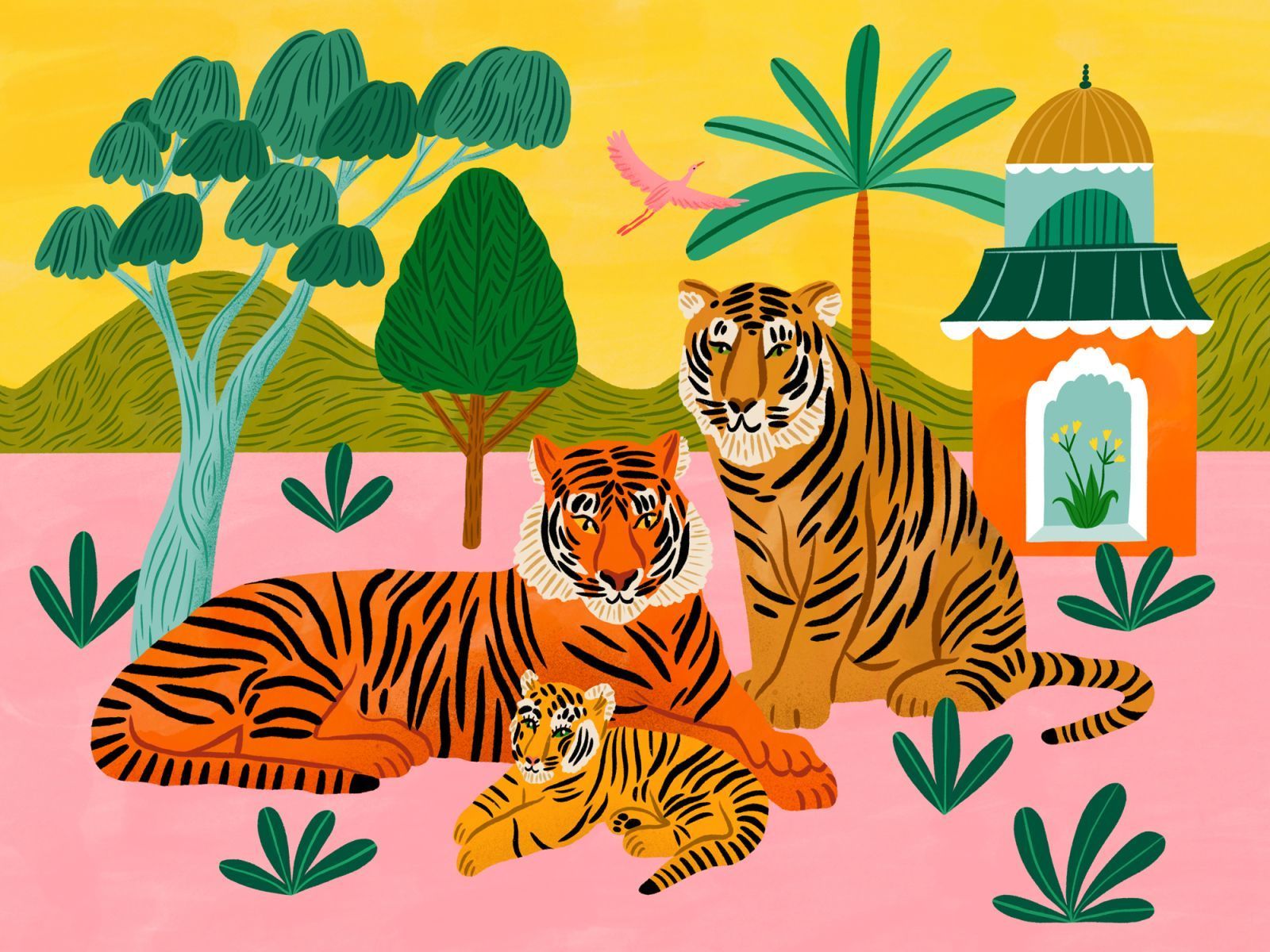 1600x1200 Dribbble Jane Folio Illustration Red Cap Cards Tiger By Folio Illustration Agency