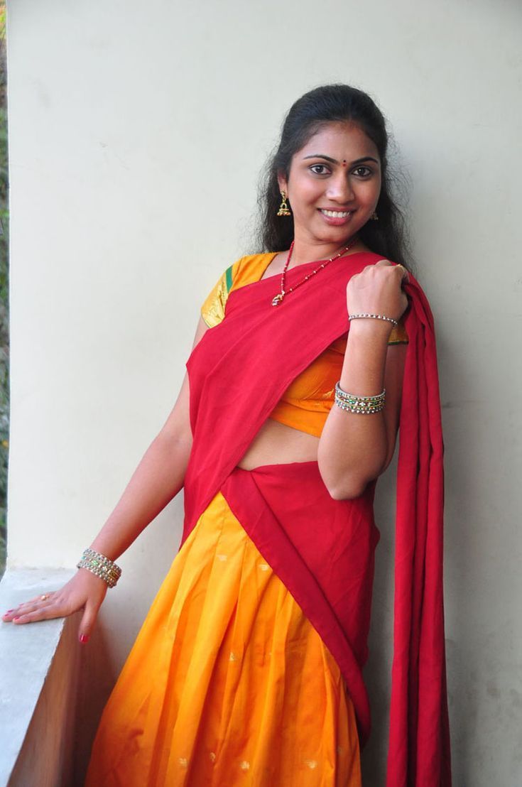 735x1108 sree siri half saree photo. Half saree, Saree photohoot, Saree