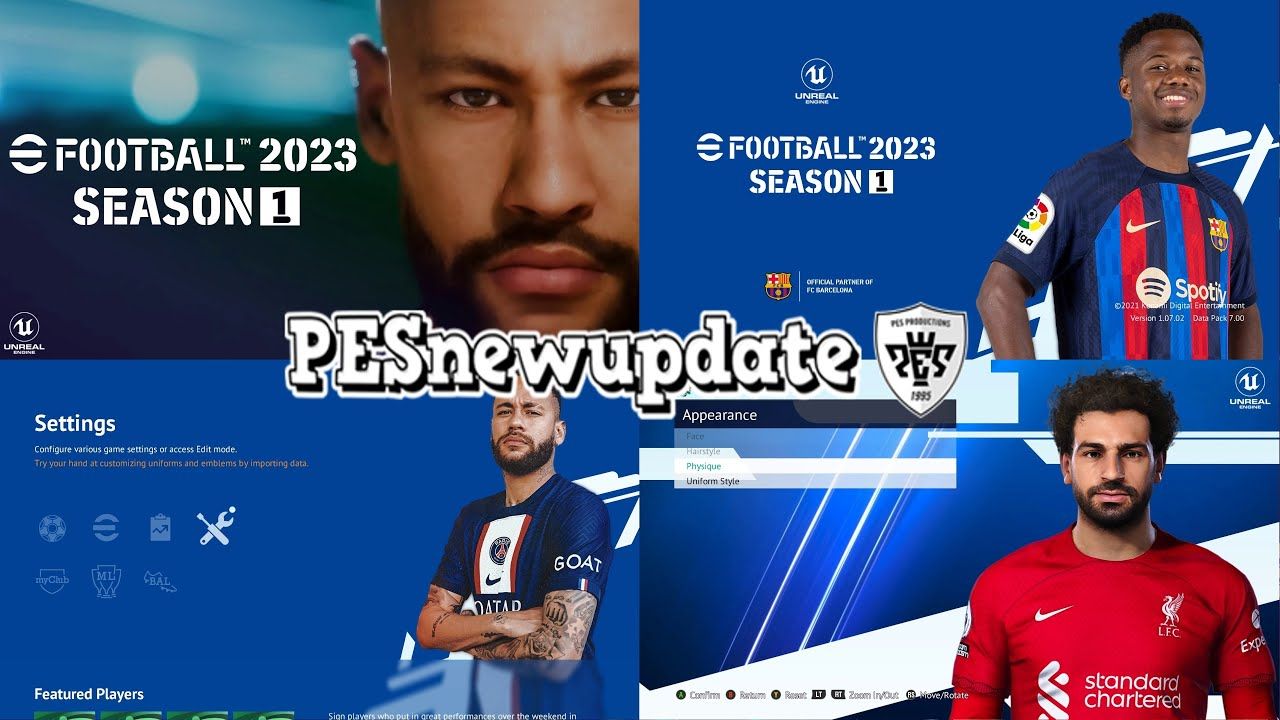 1280x720 PES 2021 Menu eFootball 2023 Light Blue by PESNewupdate PESNewupdate.com. Free Download Latest Pro Evolution Soccer Patch & Updates