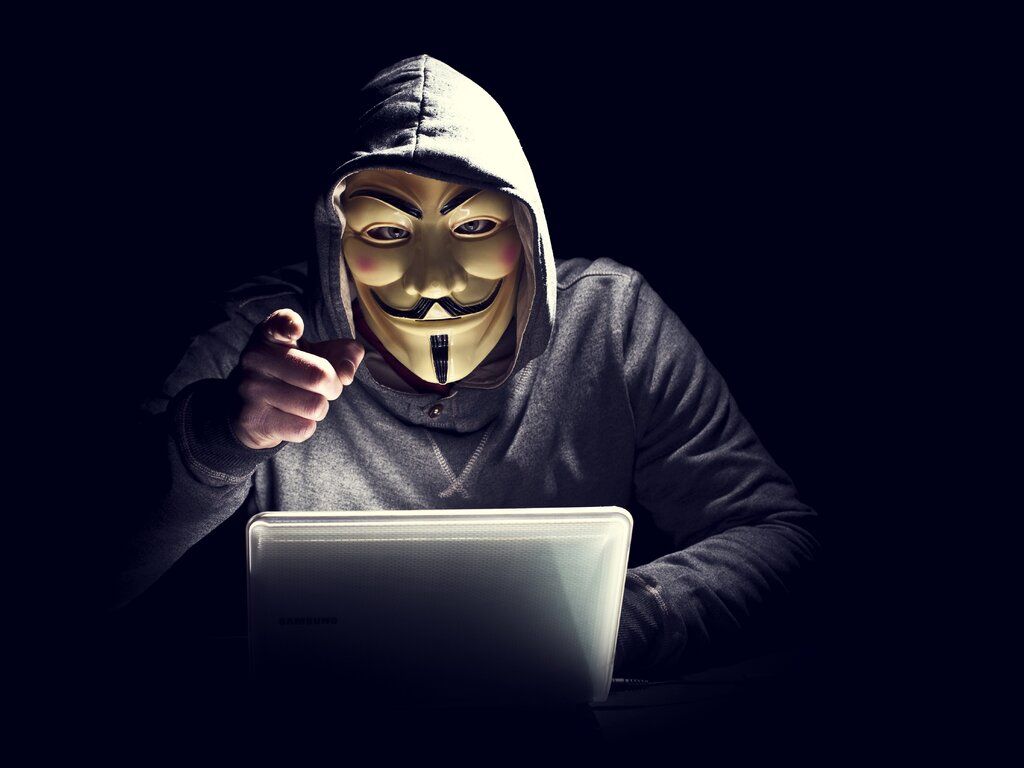 1024x768 Anonymus Hacker In Mask Pointing Finger 1024x768 Resolution HD 4k Wallpaper, Image, Background, Photo and Picture