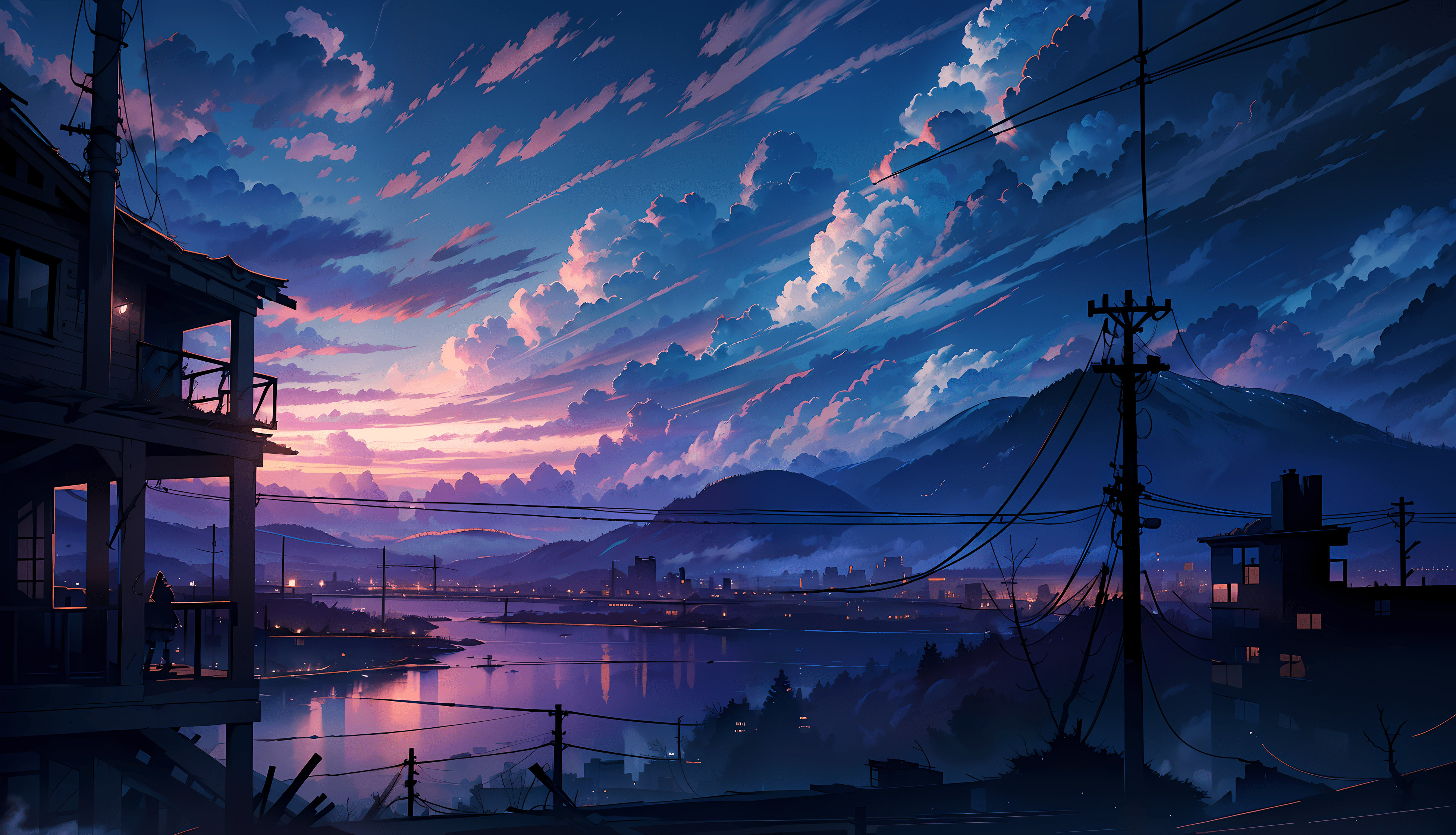 3904x2240 Anime Landscape HD Wallpaper and Background