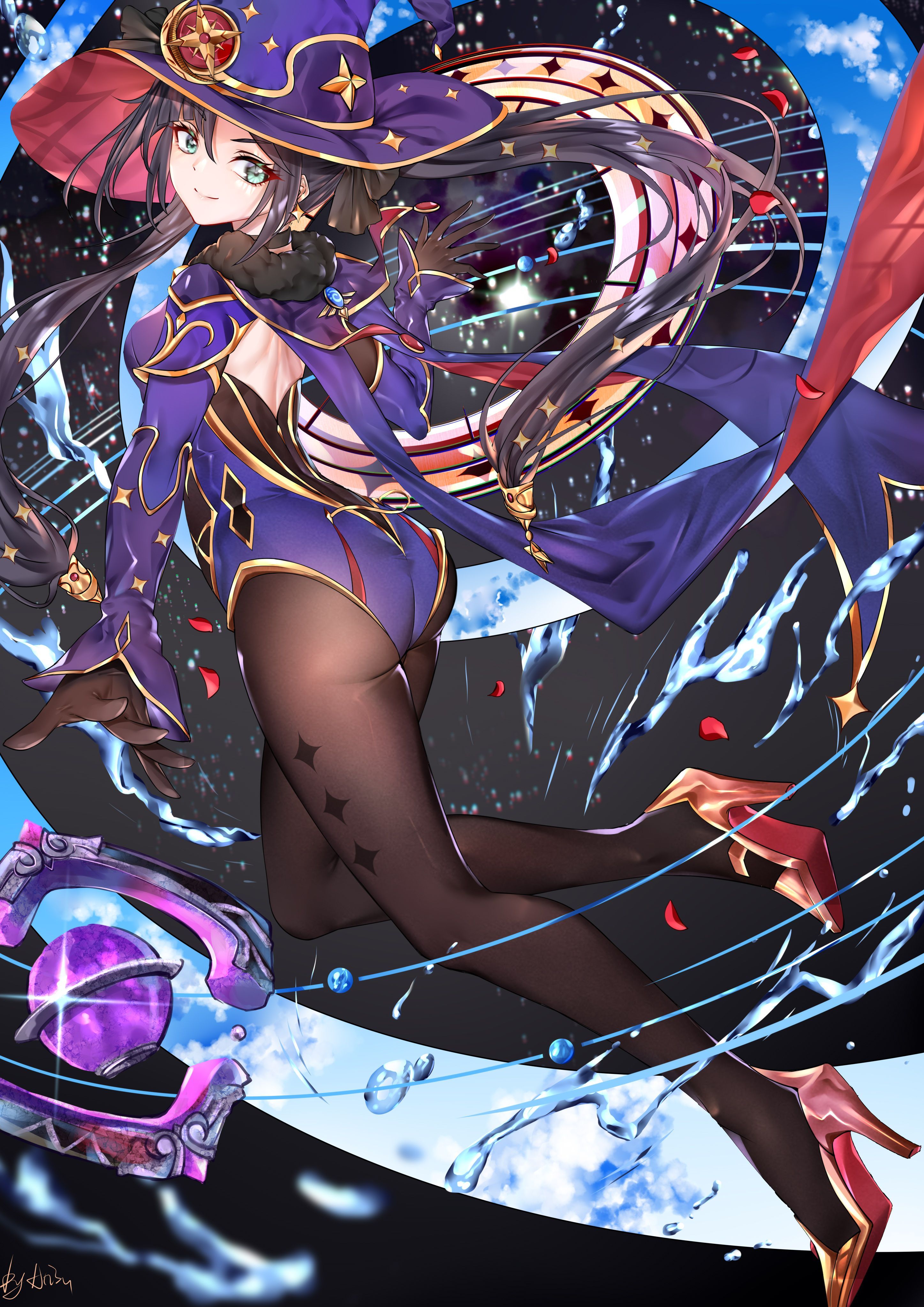 2894x4093 mona (genshin impact) drawn by arisu_(wangyunqiu)