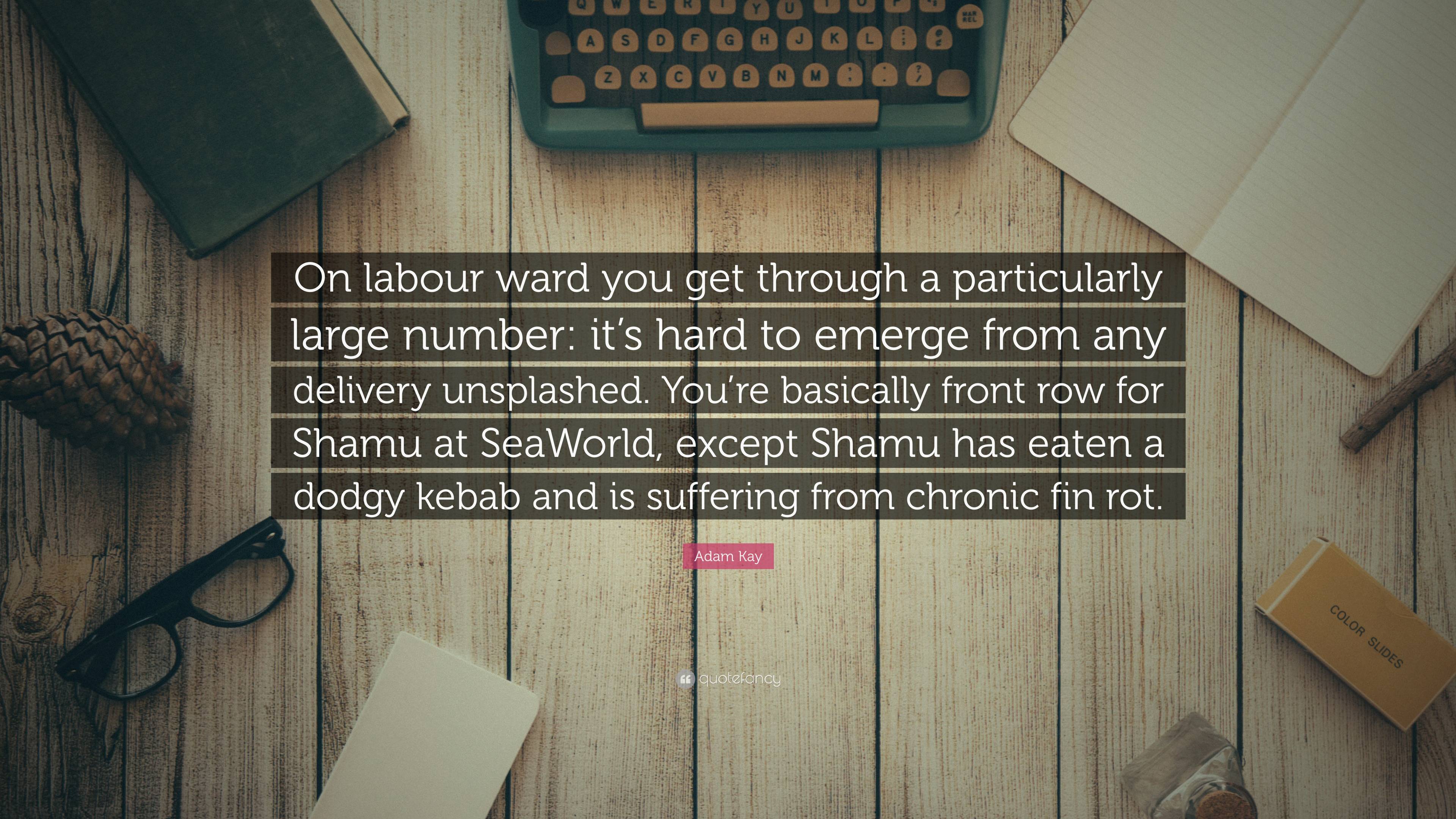 3840x2160 Adam Kay Quote: “On labour ward you get through a particularly large number: it's hard to emerge from any delivery ed. You're bas.”