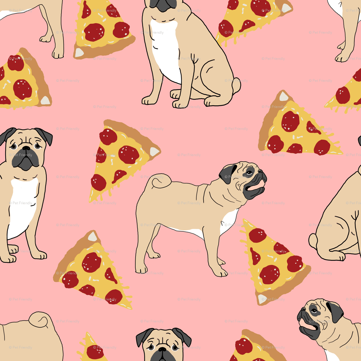 1200x1200 Hình nền Cartoon Pugs