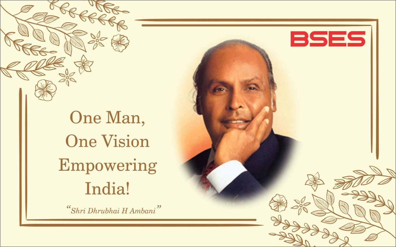 1280x800 BSES Delhi on X: We join the nation in paying homage to Shri Dhirubhai Ambani. His extraordinary vision for a new and empowered India continues to guide us / X