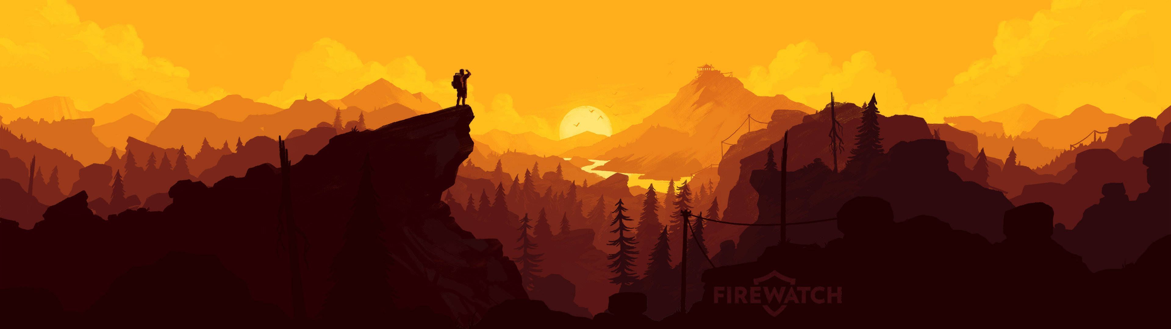 3840x1080 Download Get lost in the adventure of Dual Screen with Firewatch. Wallpaper