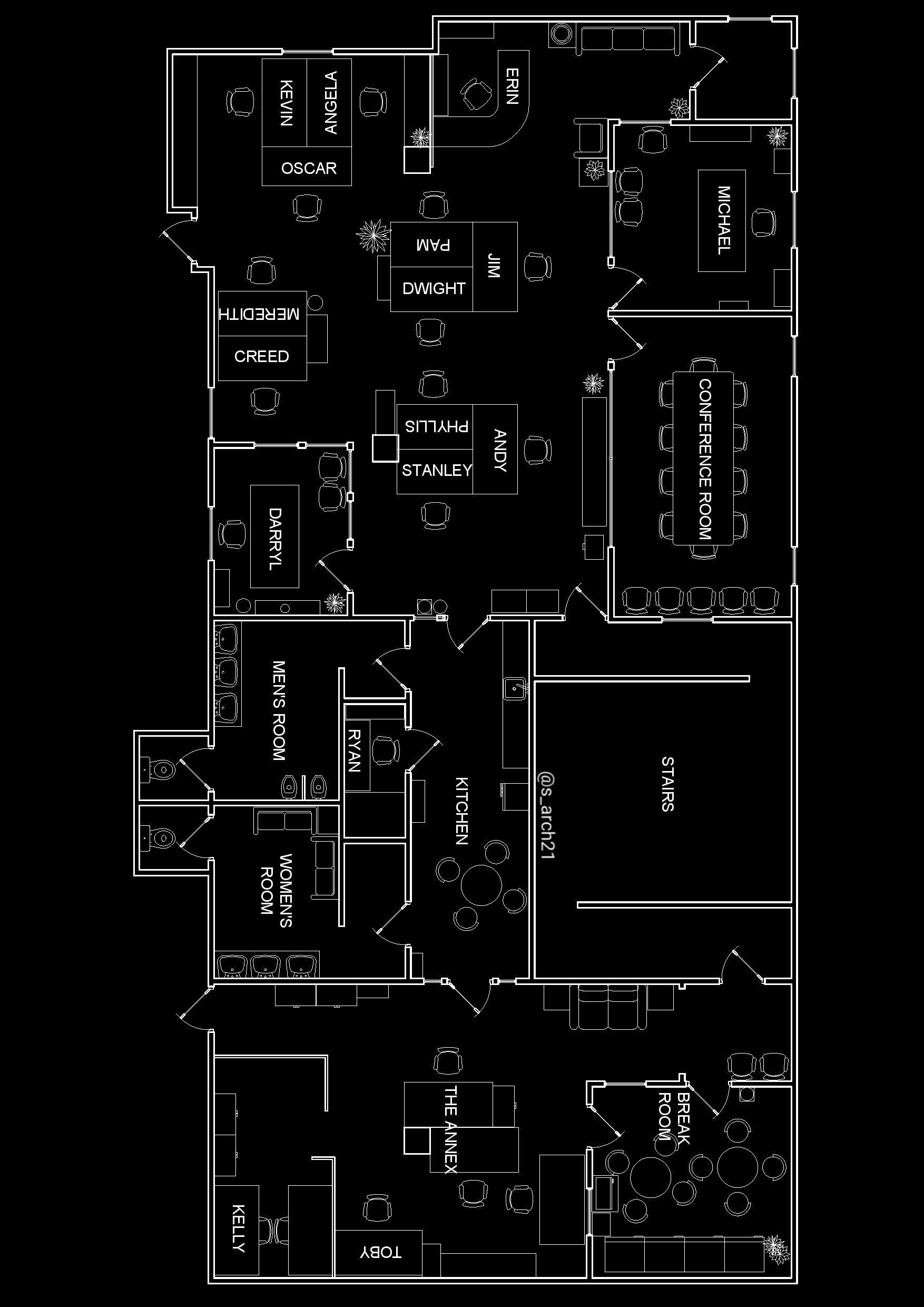1754x2480 The office layout for your dark theme wallpaper. You're welcome