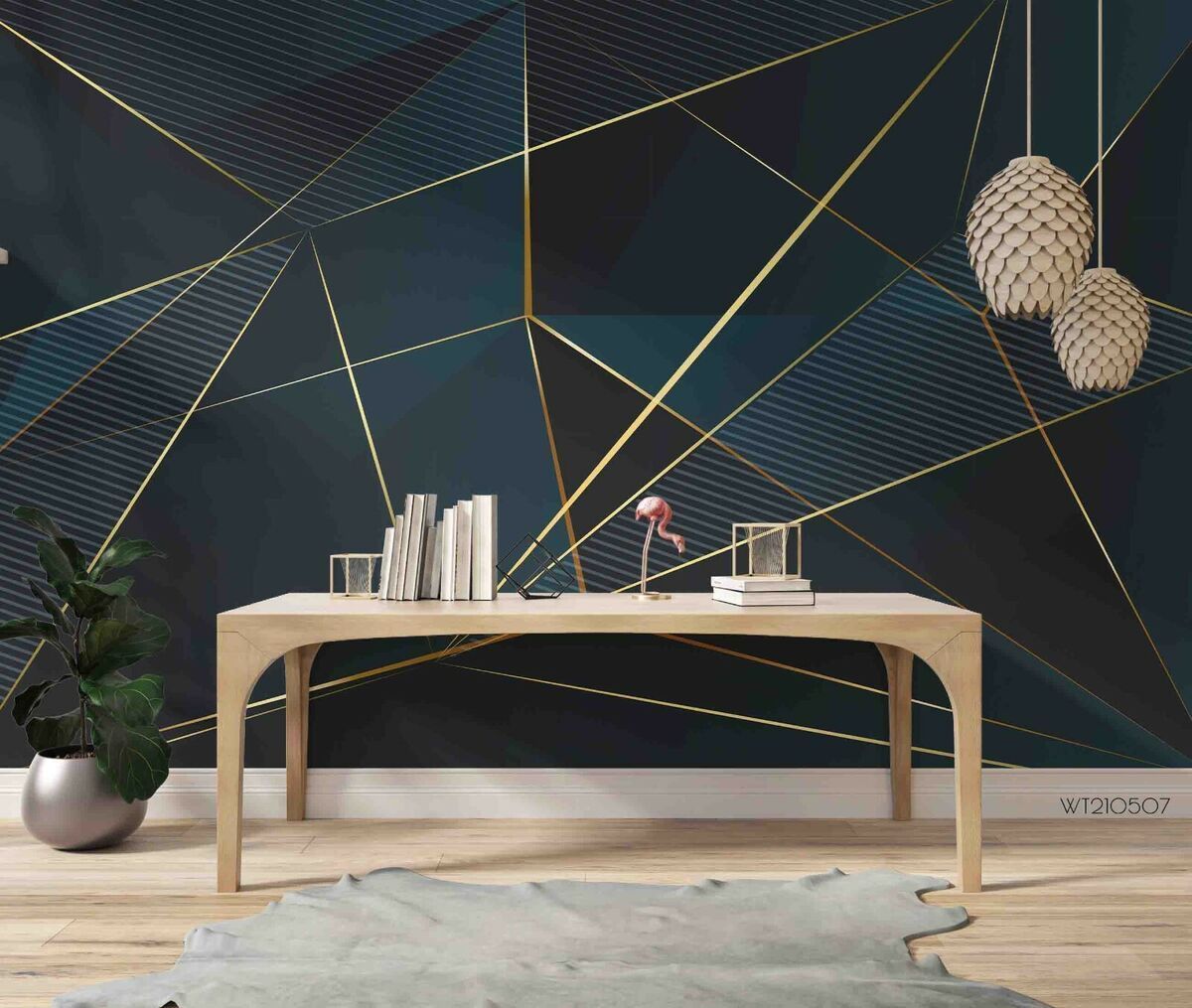 1200x1015 3D Abstract Dark Geometry Self Adhesive Removable Wallpaper Murals Wall 99