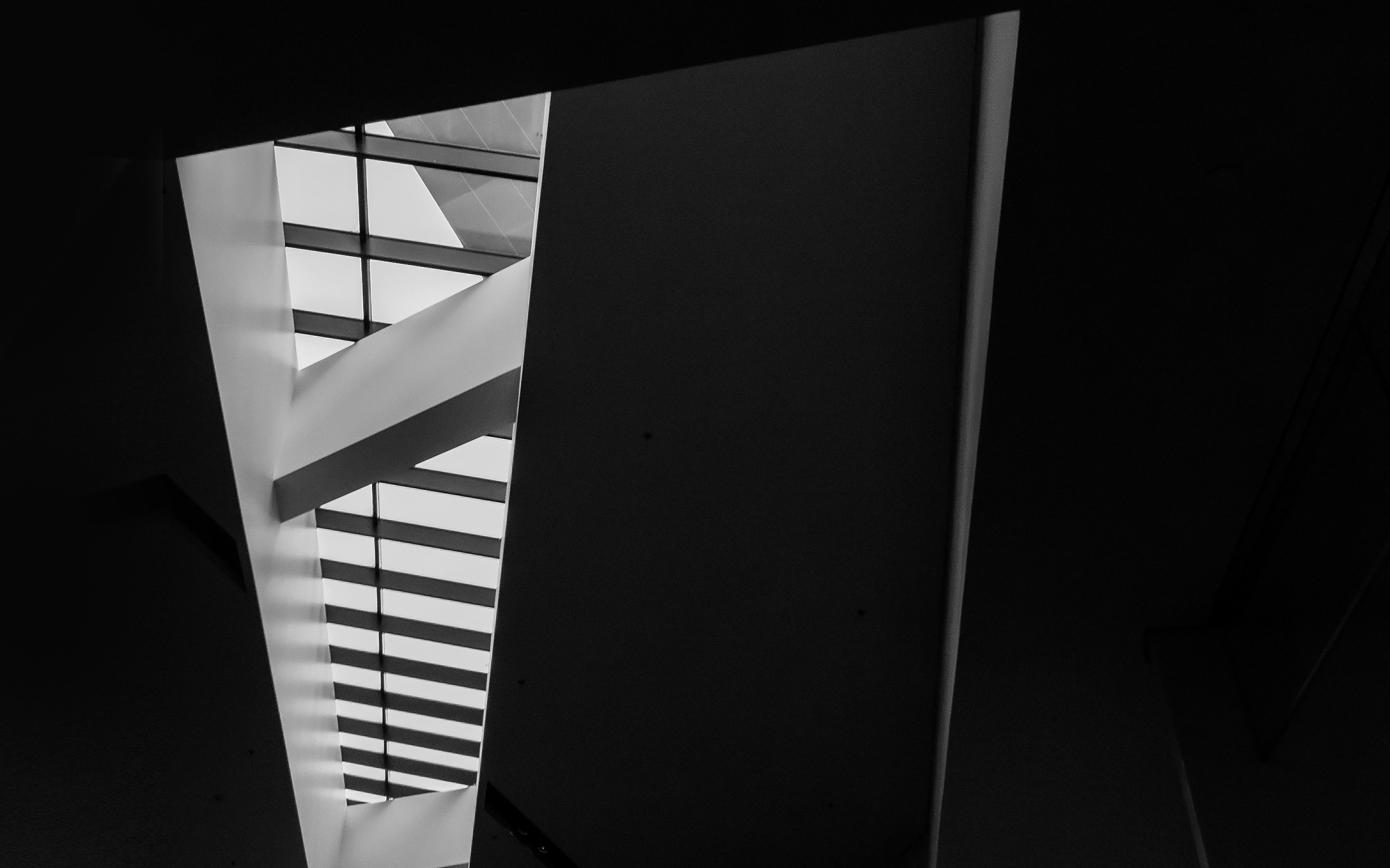 3840x2400 wallpaper for desktop, laptop. dark office architecture bw pattern