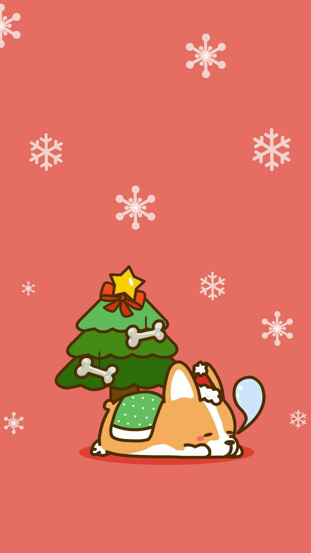 1080x1920 Navidad 3 Hình nền hoạt hình, Hình nền Corgi, Kawaii - Con chó