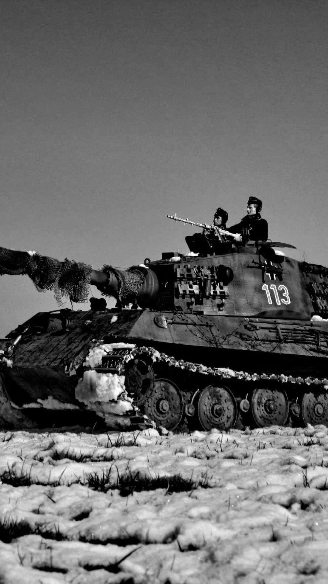 1080x1920 Download Ww2 iPhone Tank Bw Wallpaper