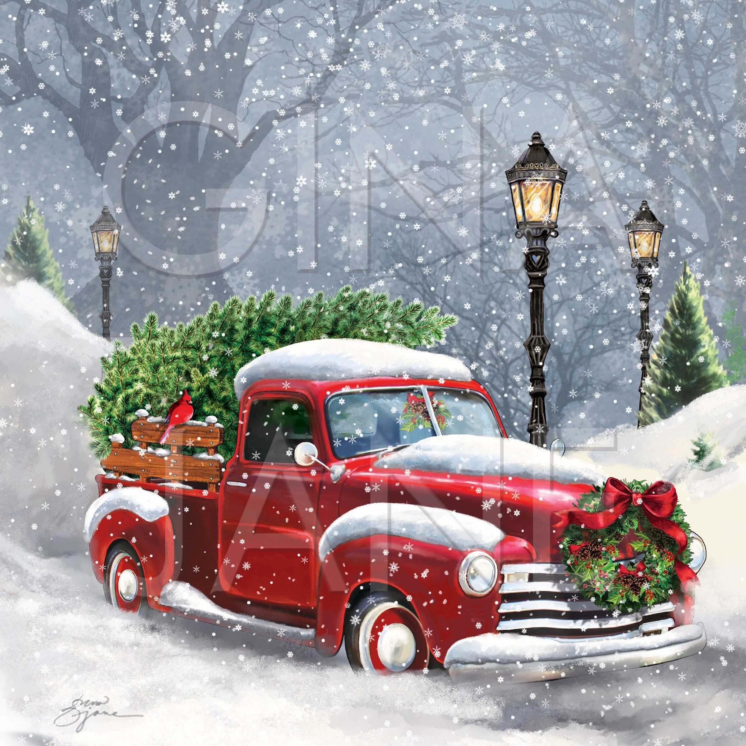 2400x2400 Vintage Pioneer Woman Christmas Red Truck Christmas Tree