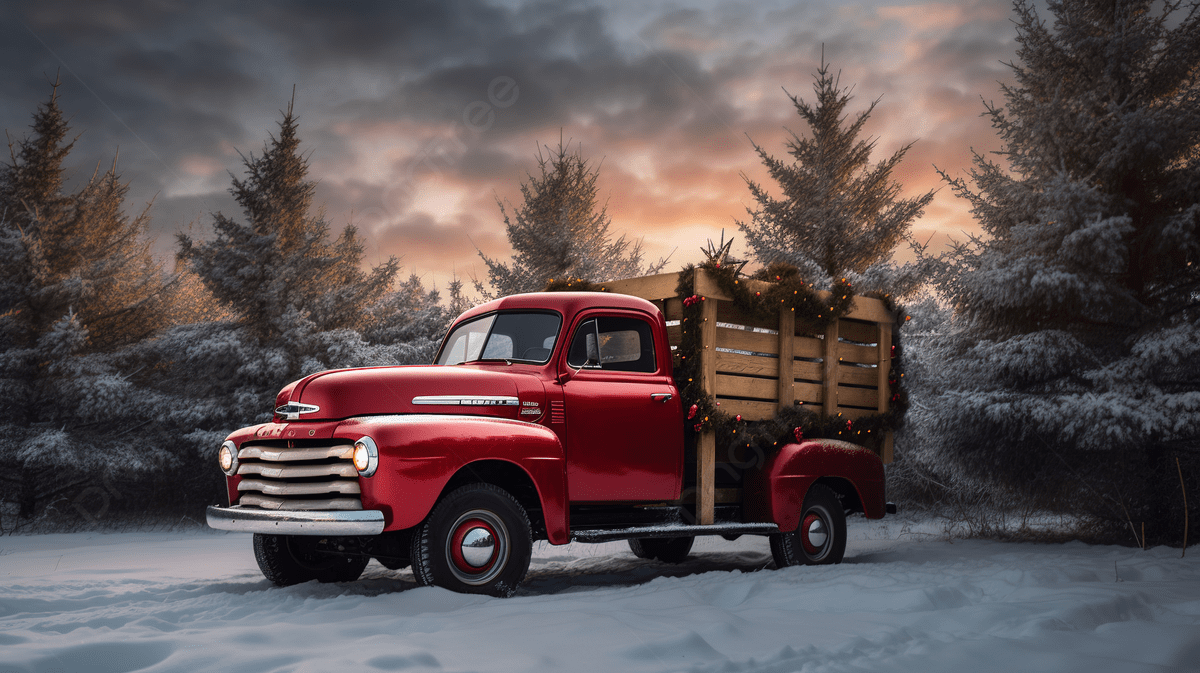 1200x673 Christmas Red Truck Picture Background, Christmas Truck Picture, Truck, Christmas Background Image And Wallpaper for Free Download